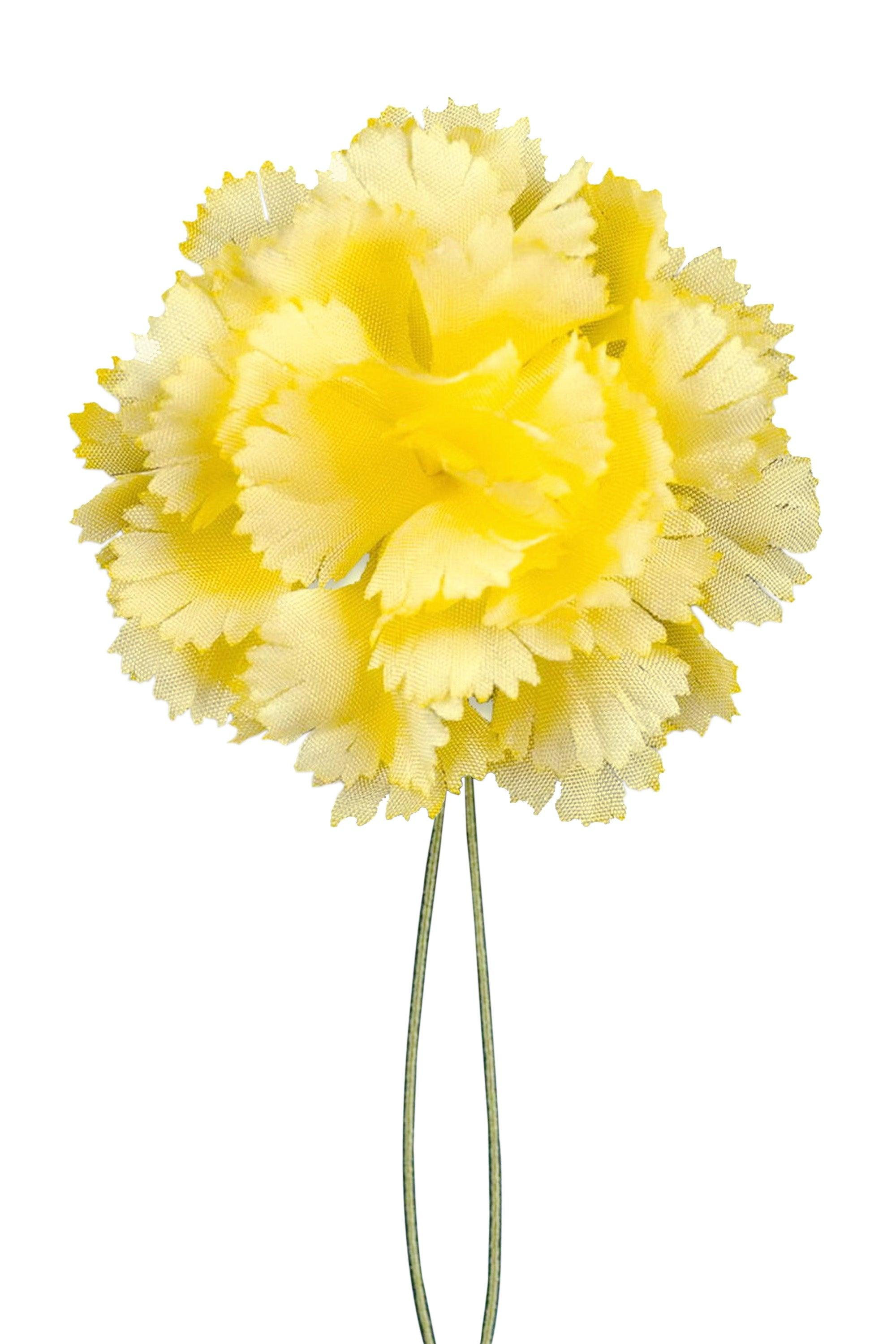 Life-Sized Bright Yellow Carnation Boutonnière Flower