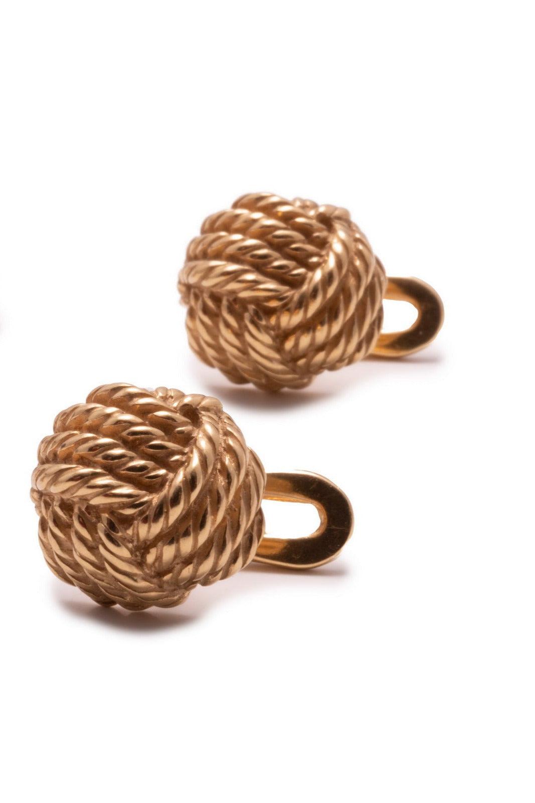 Monkey Fist Knot Yellow Gold Vermeil Shirt Studs