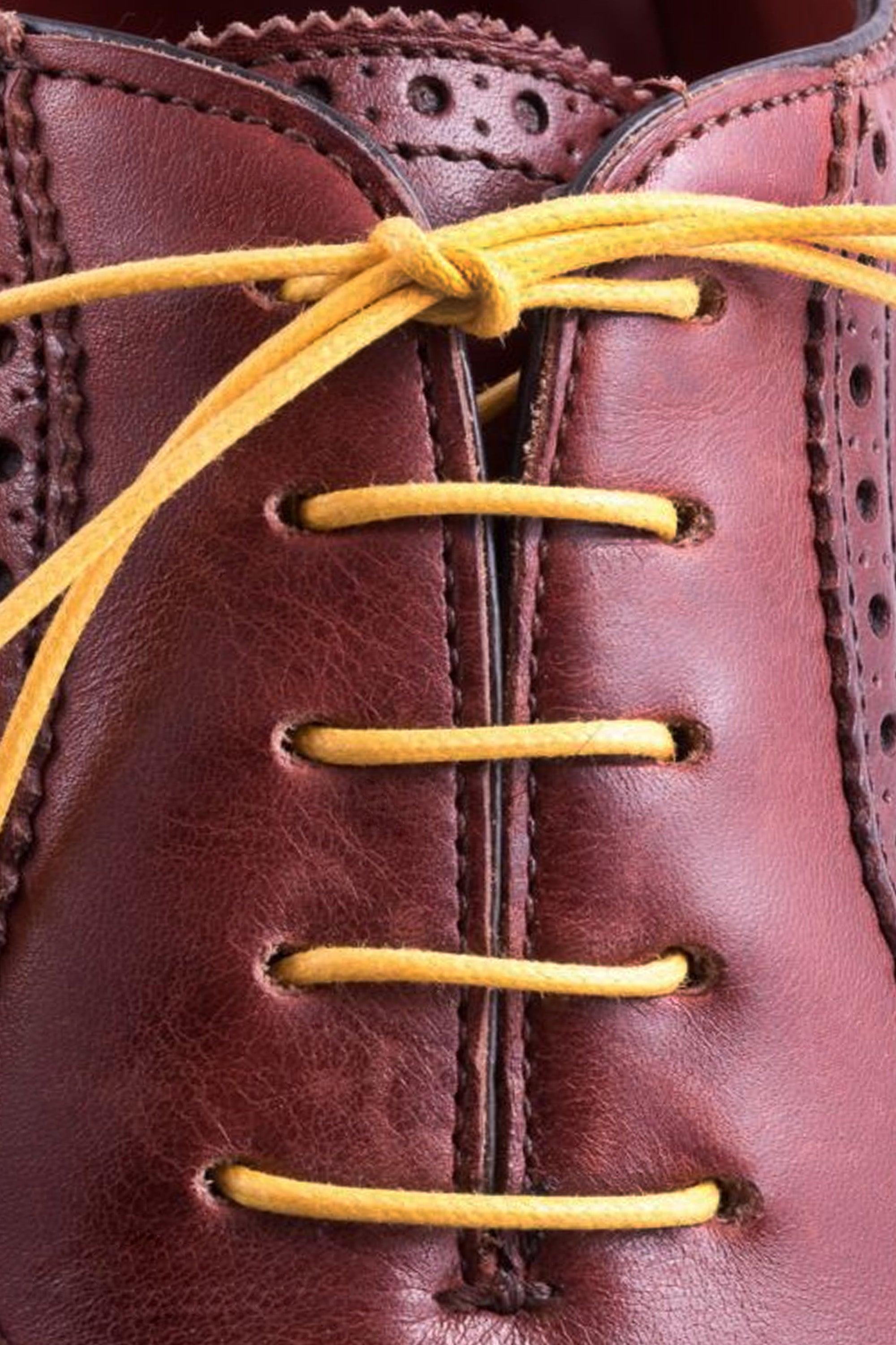 Round Yellow Waxed Cotton Shoelaces