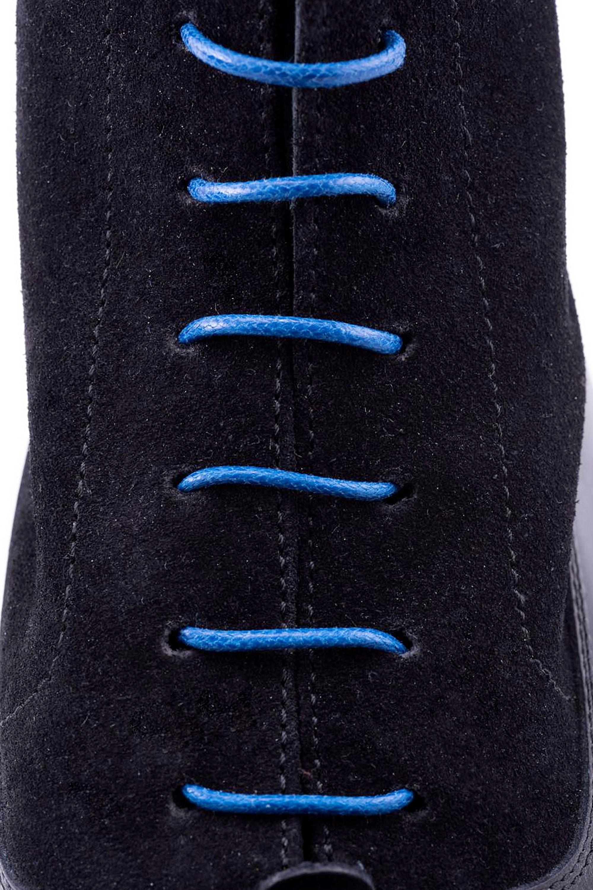 Round Royal Blue Waxed Cotton Bootlaces