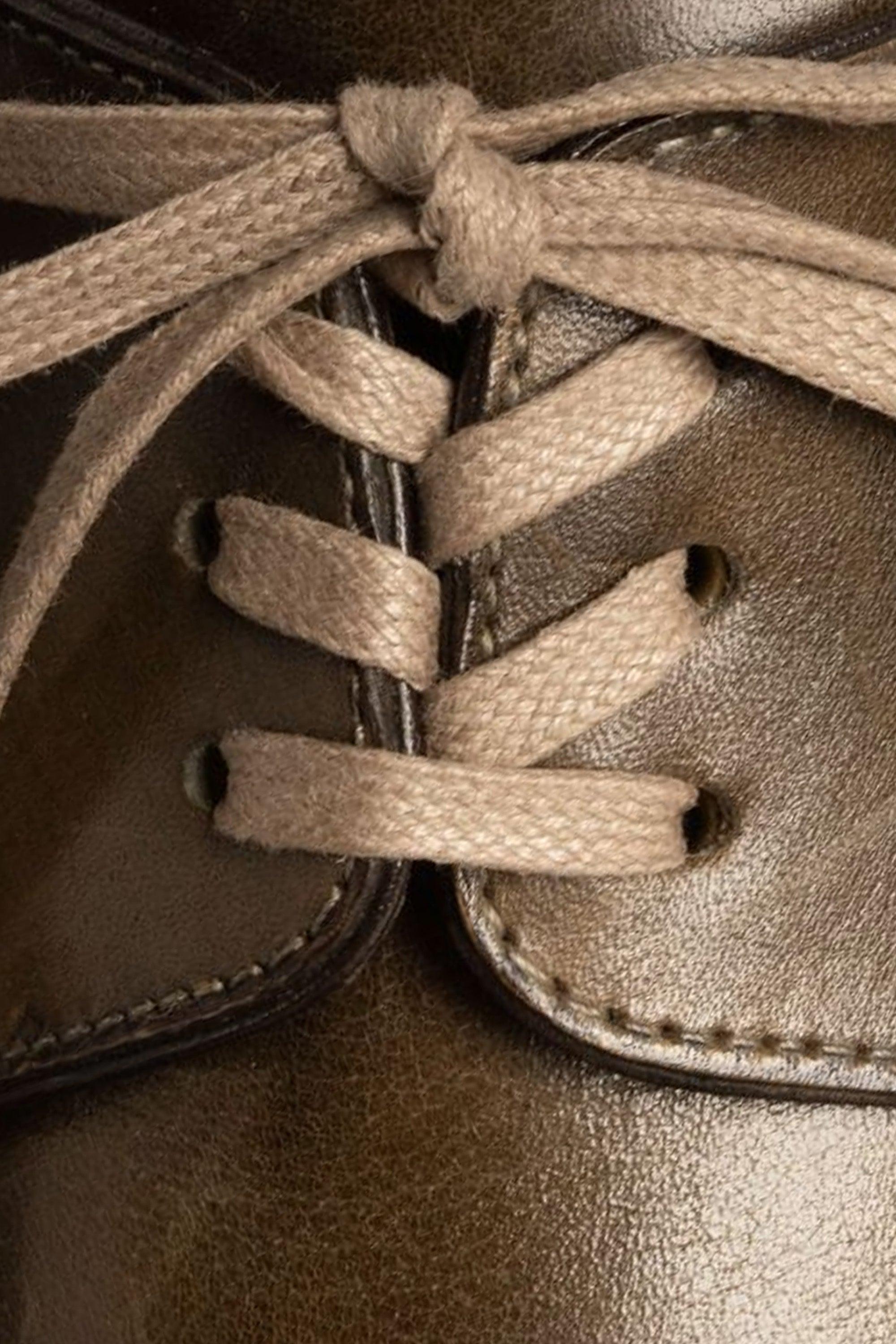 Flat Sand Waxed Cotton Shoelaces