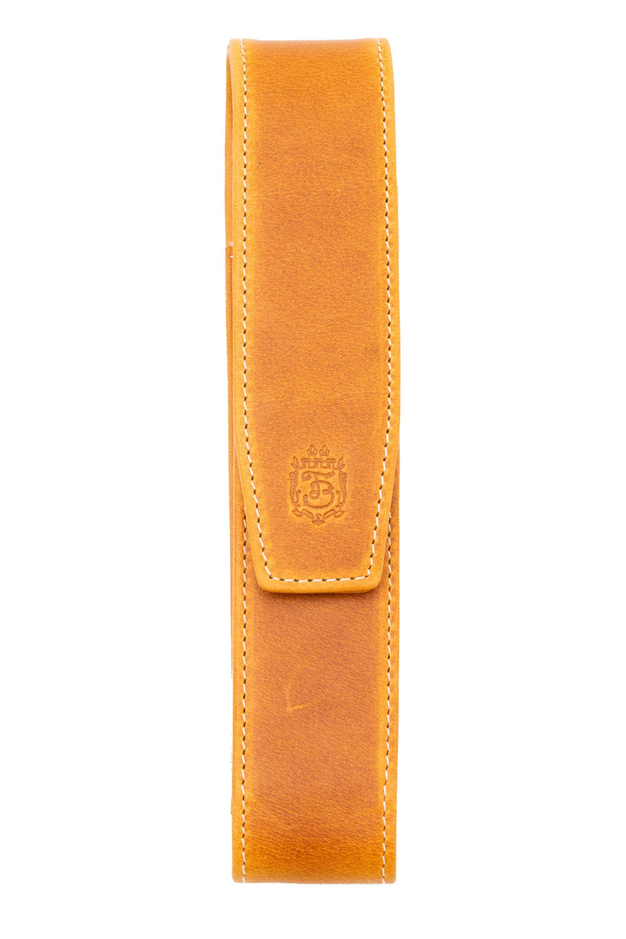 Vintage Gold Americana Full-Grain Leather Pen Case