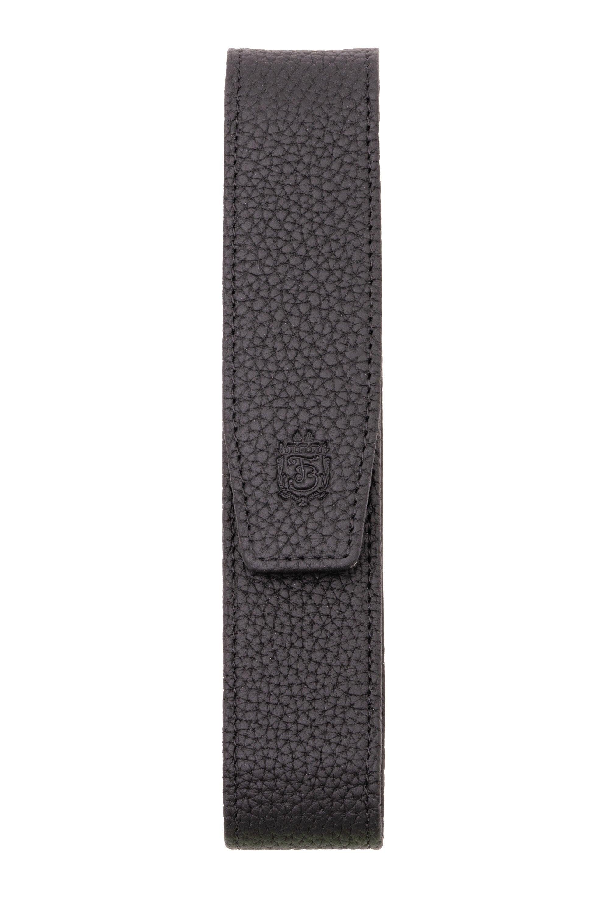 Black Full-Grain Togo Leather Pen Case