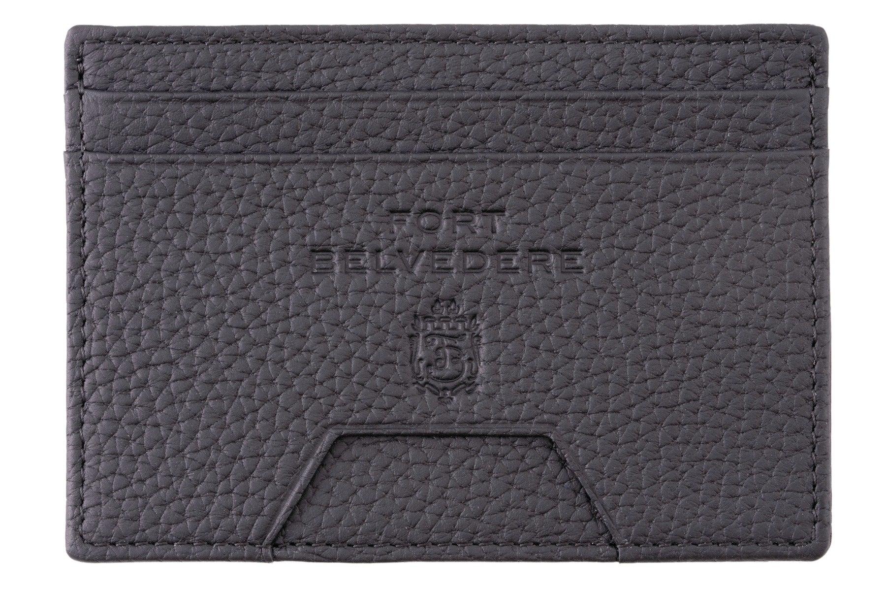 Slim Black Togo Leather Cardholder Wallet