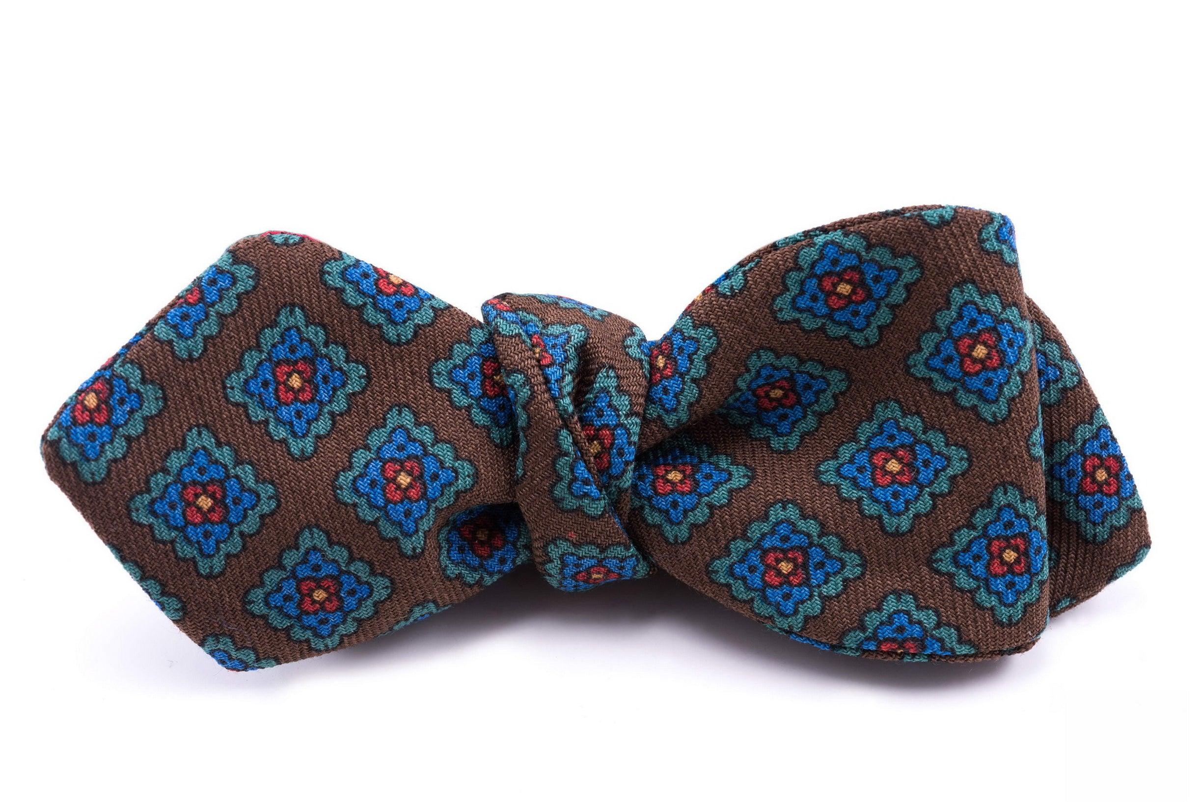 Brown Wool Challis Bow Tie