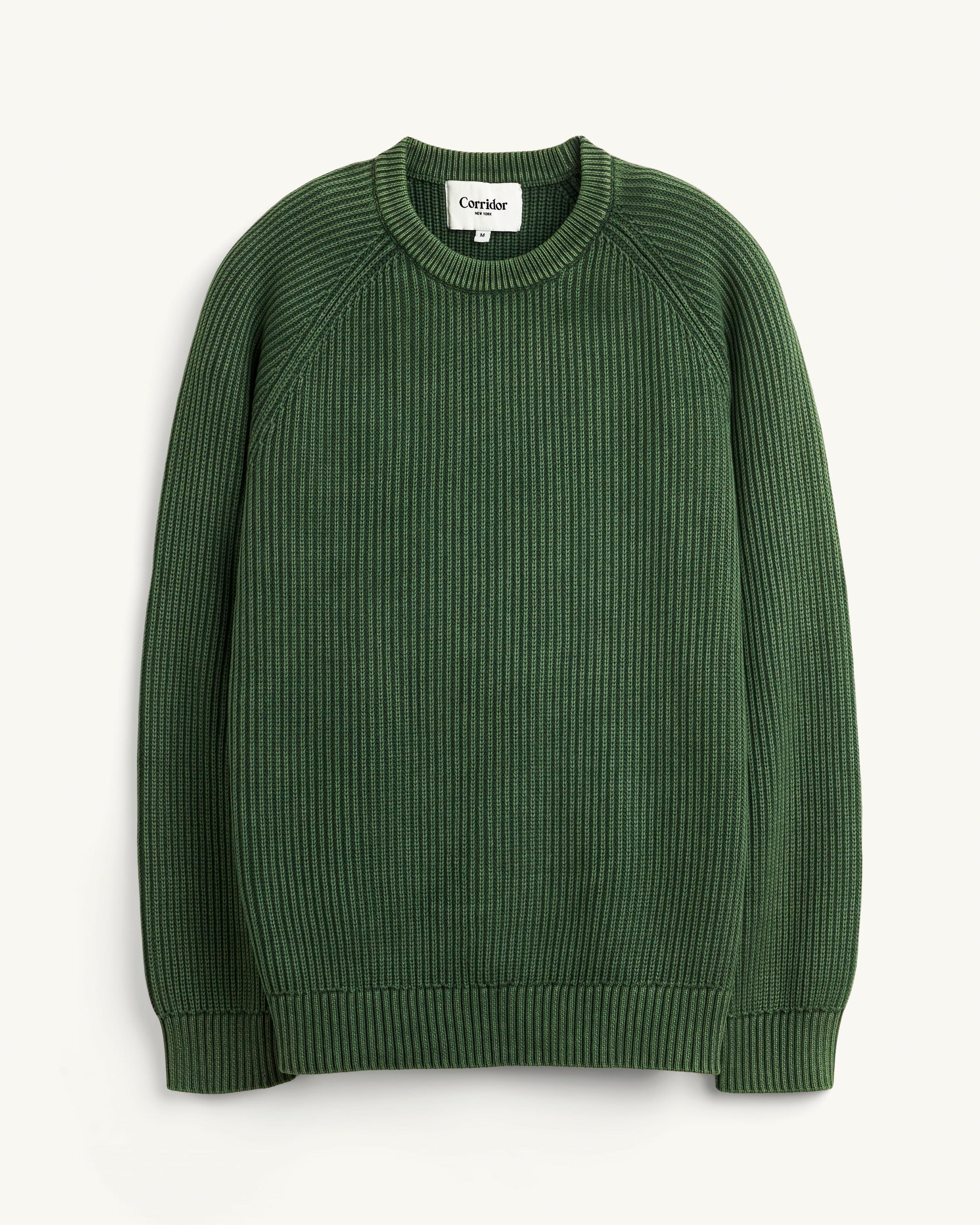 Washed Cotton Crewneck - Green