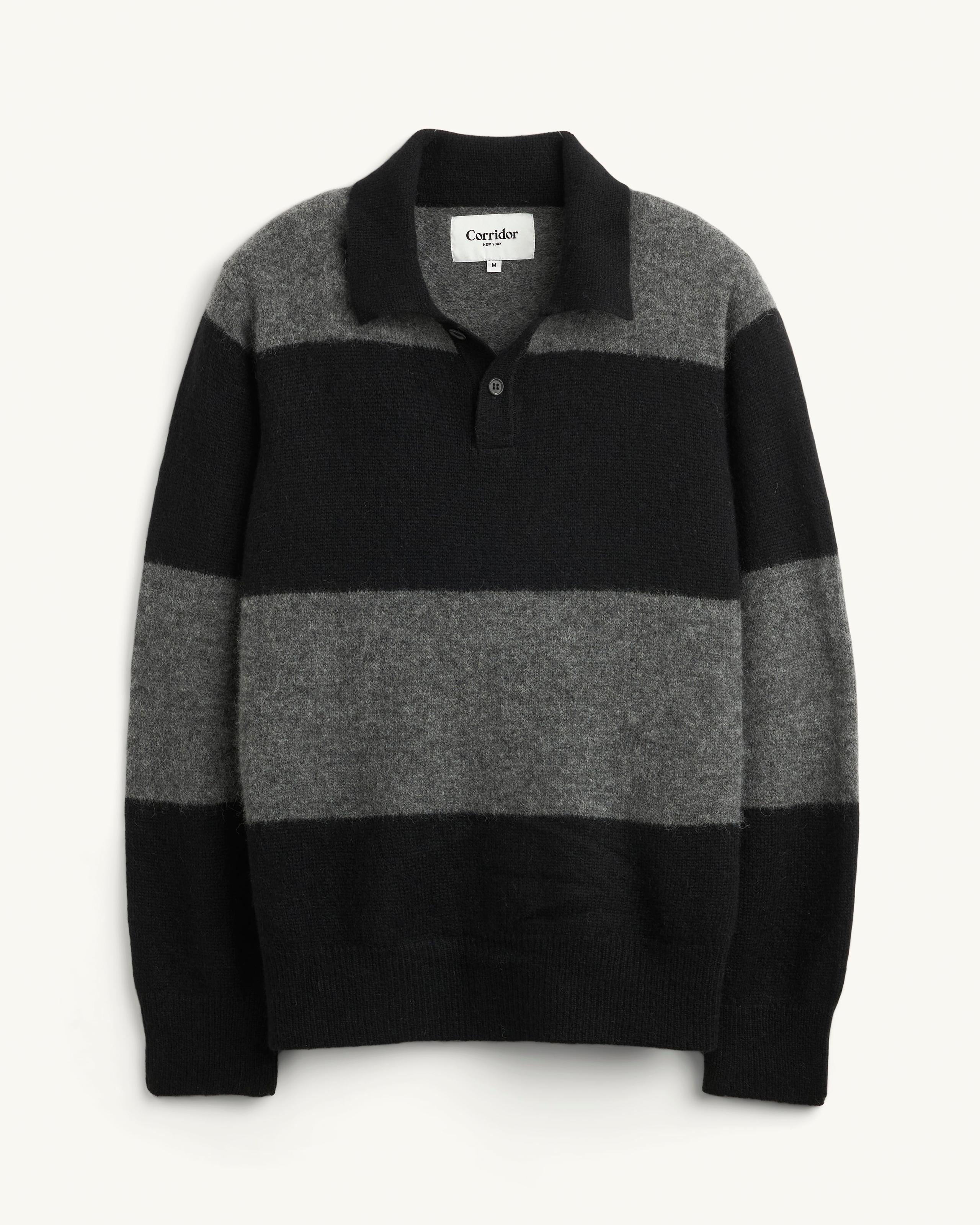 Brushed Knit Rugby - Black