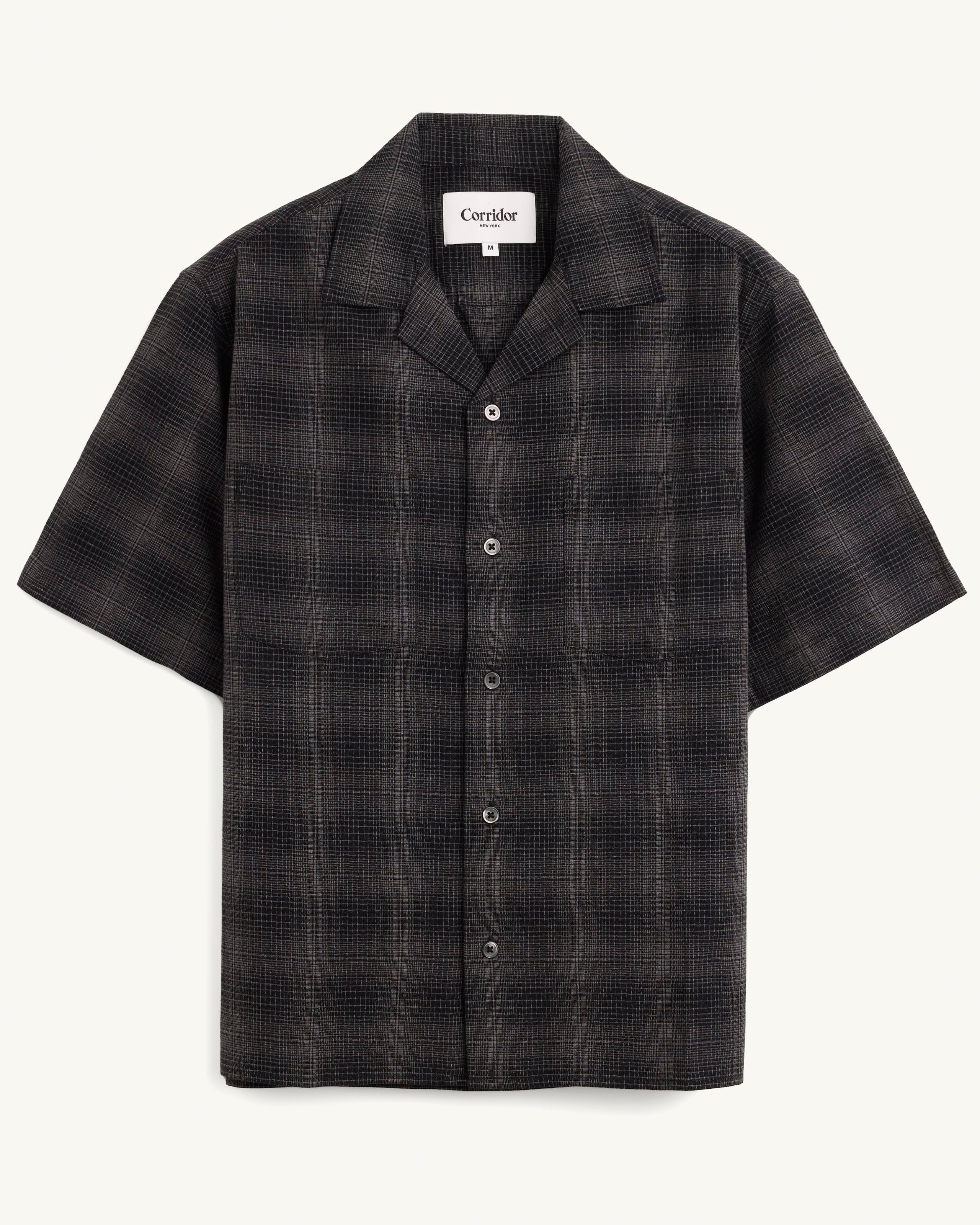 Linen Plaid SS - Black