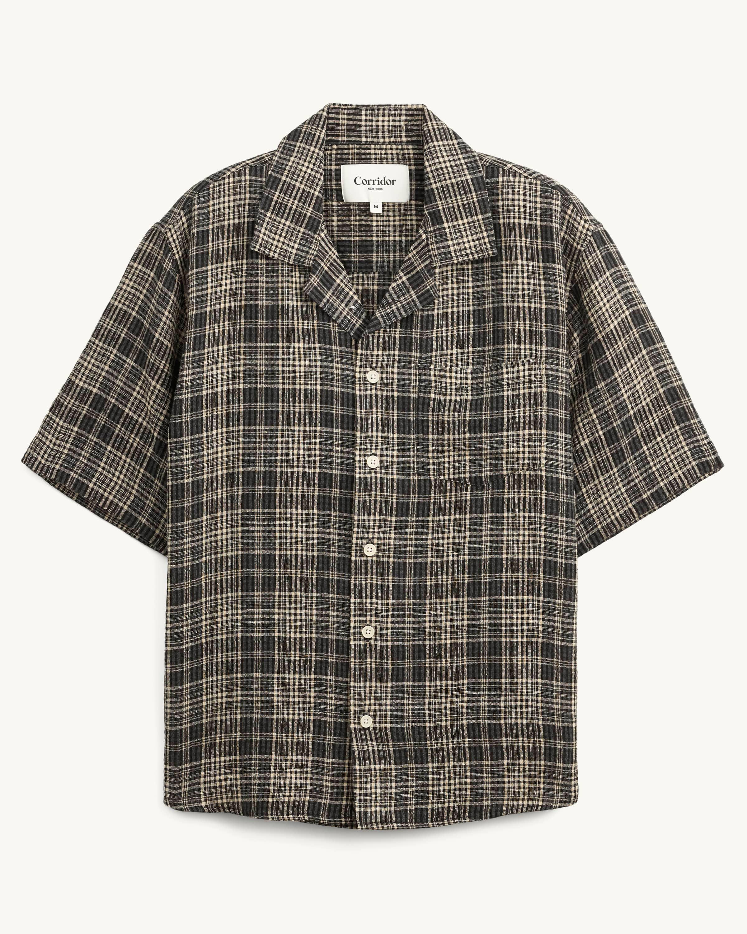 Plaid Seersucker SS - Black