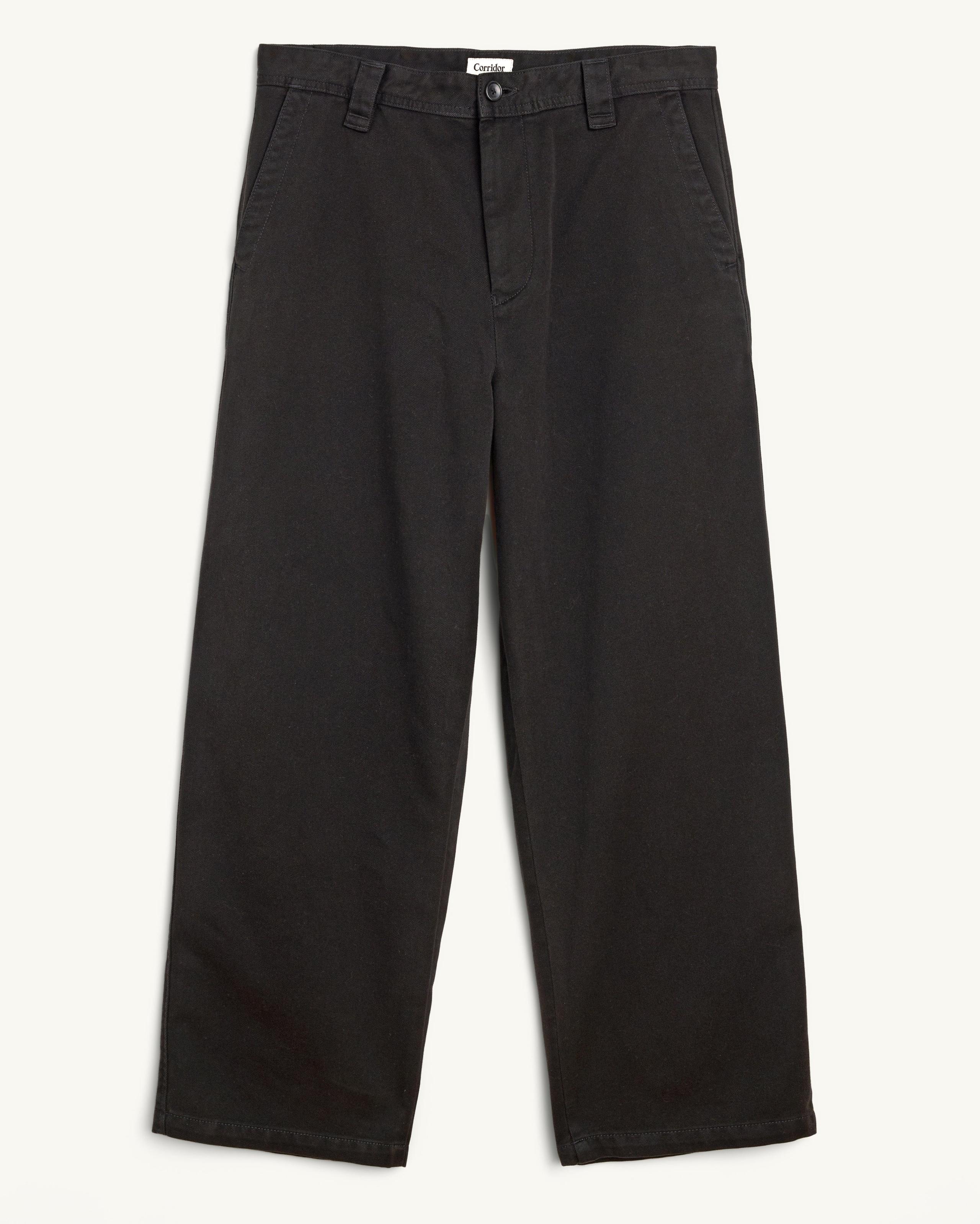 Wide Twill Trouser - Black