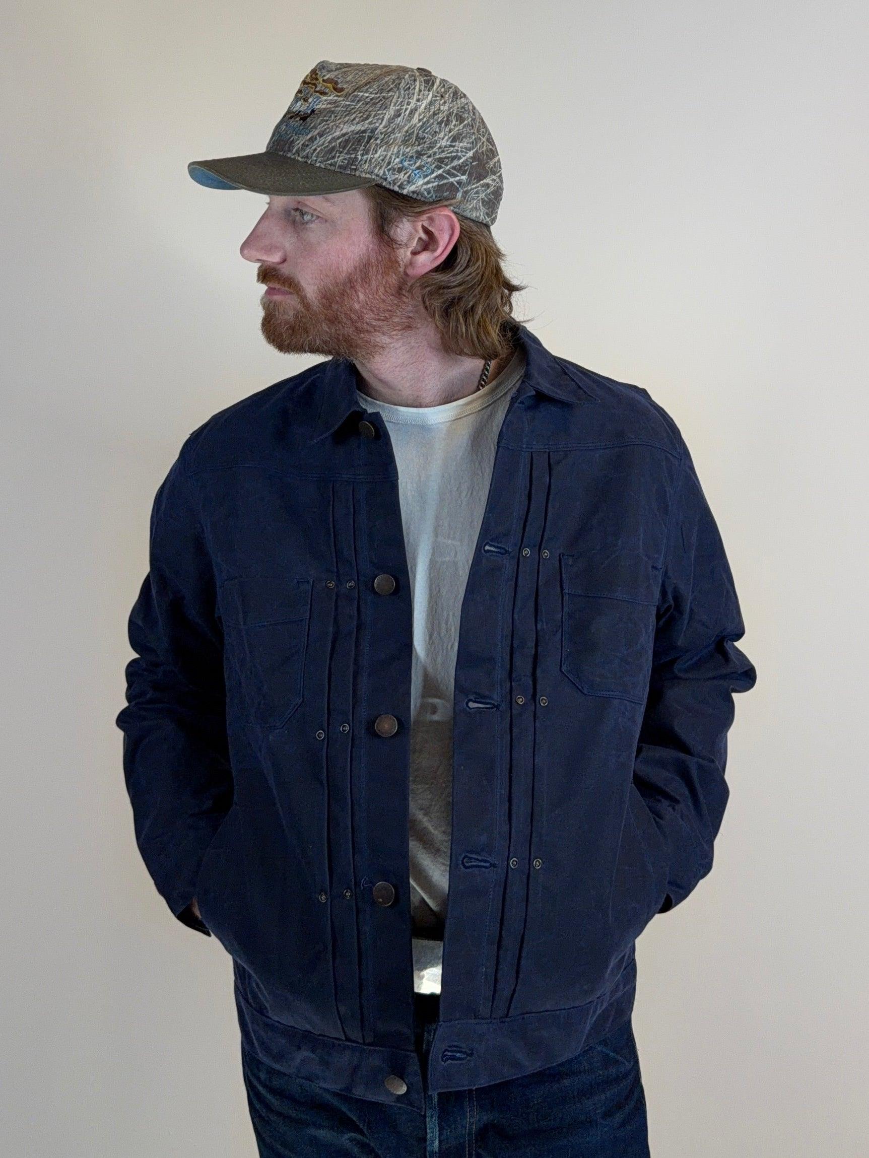 Riders Jacket Waxed Canvas Navy