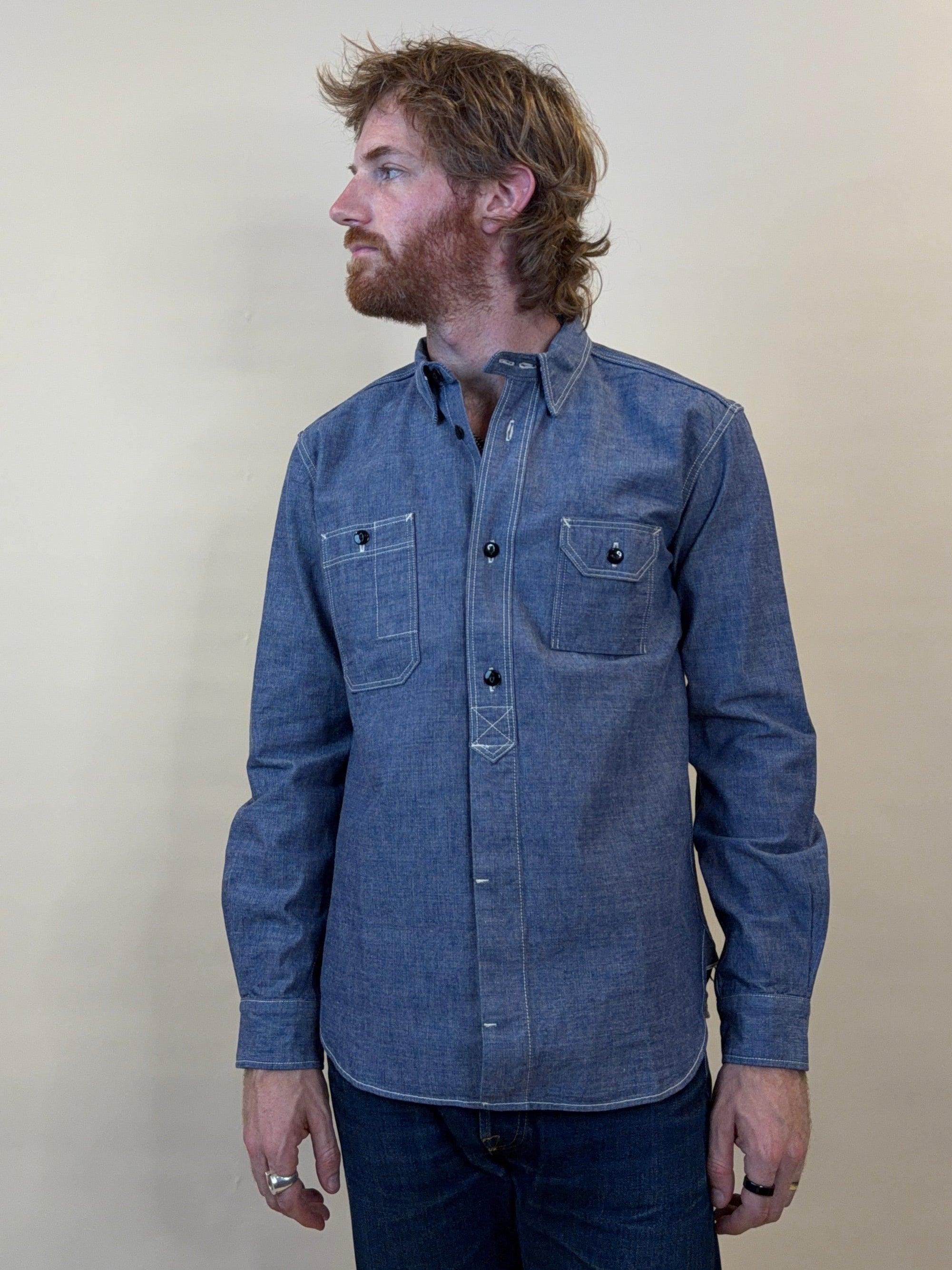 Chambray Long Sleeve Work Shirt