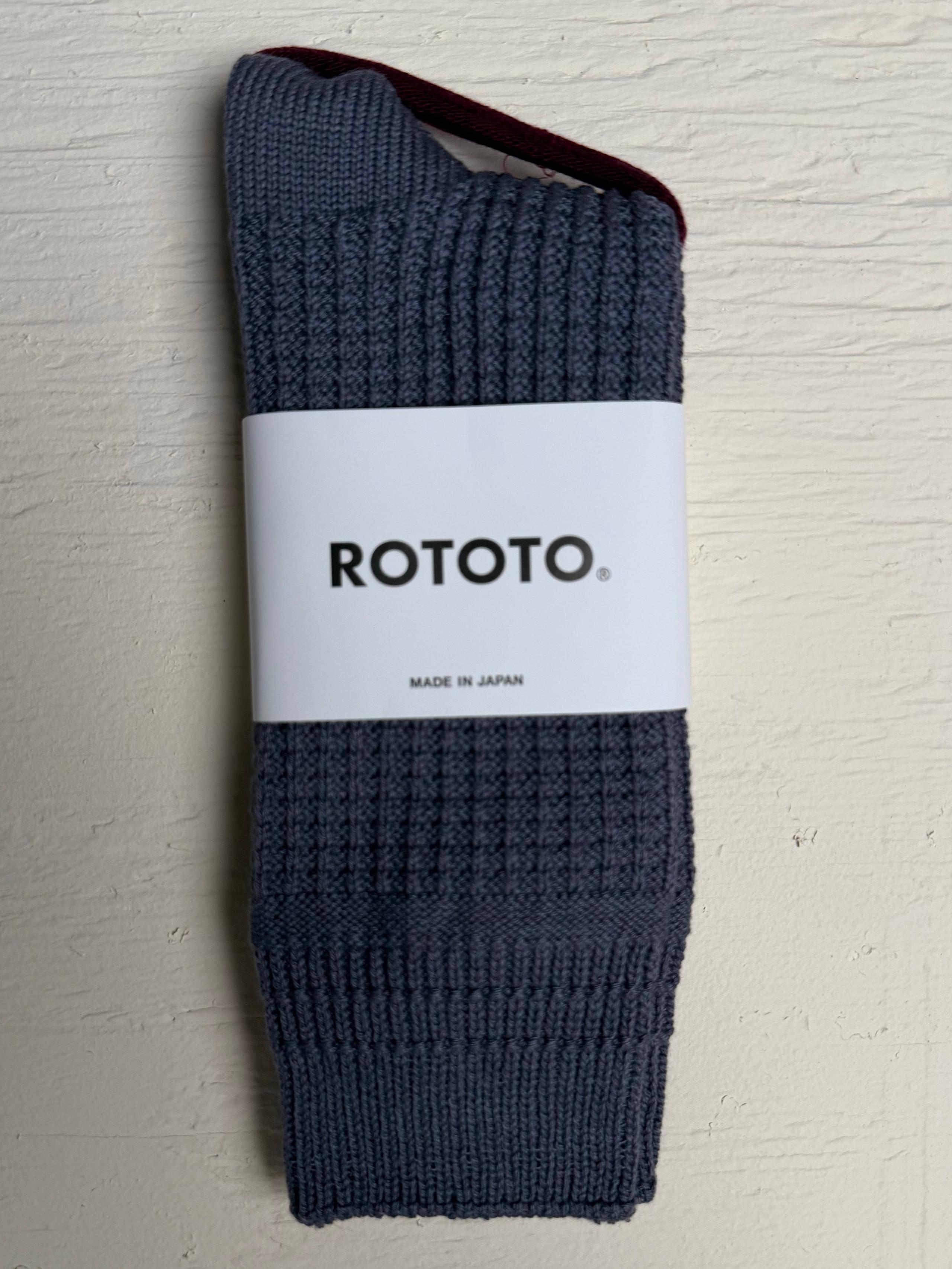 Cotton Waffle Sock Faded Blue