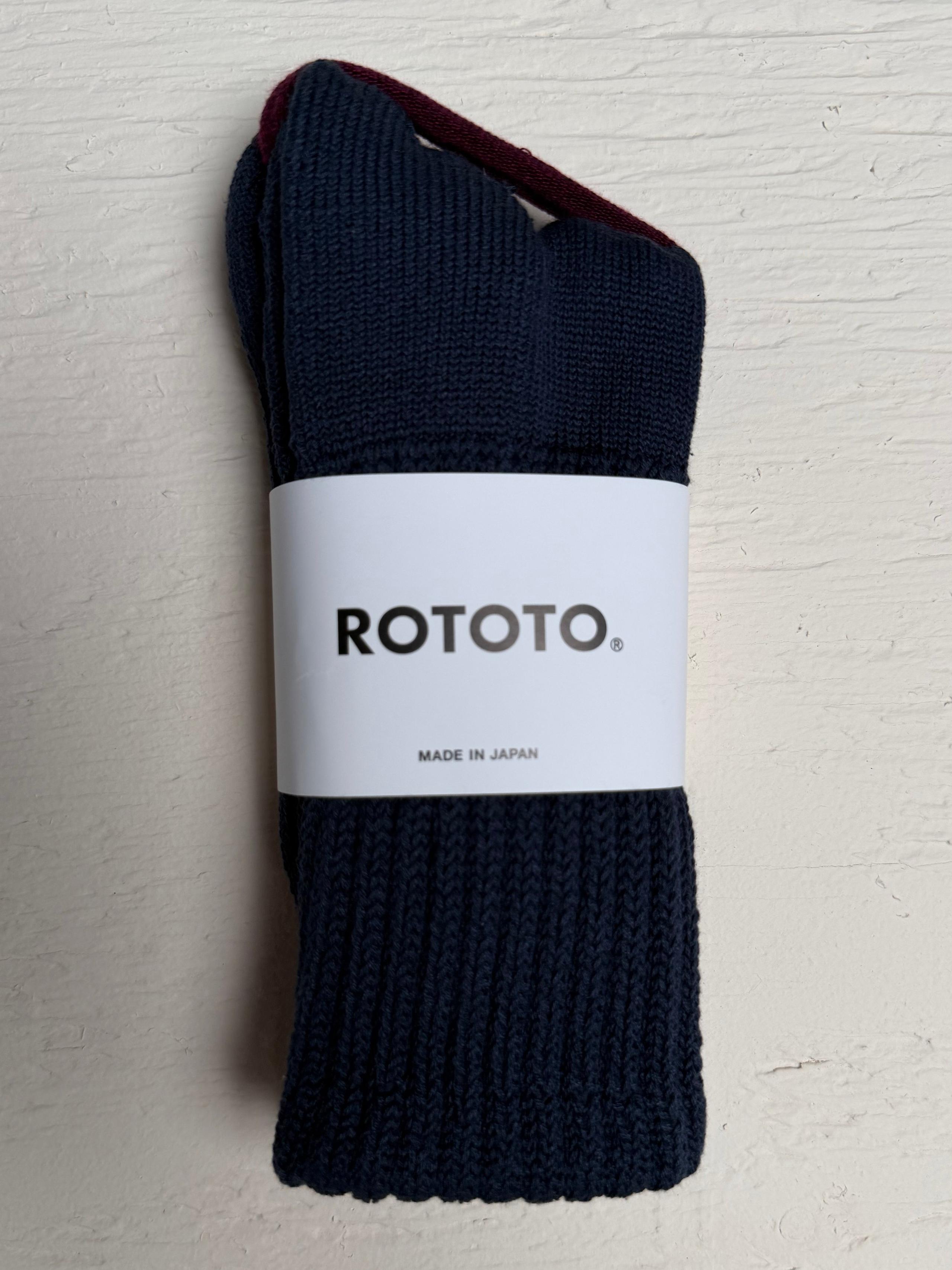 Loose Pile Crew Socks Navy