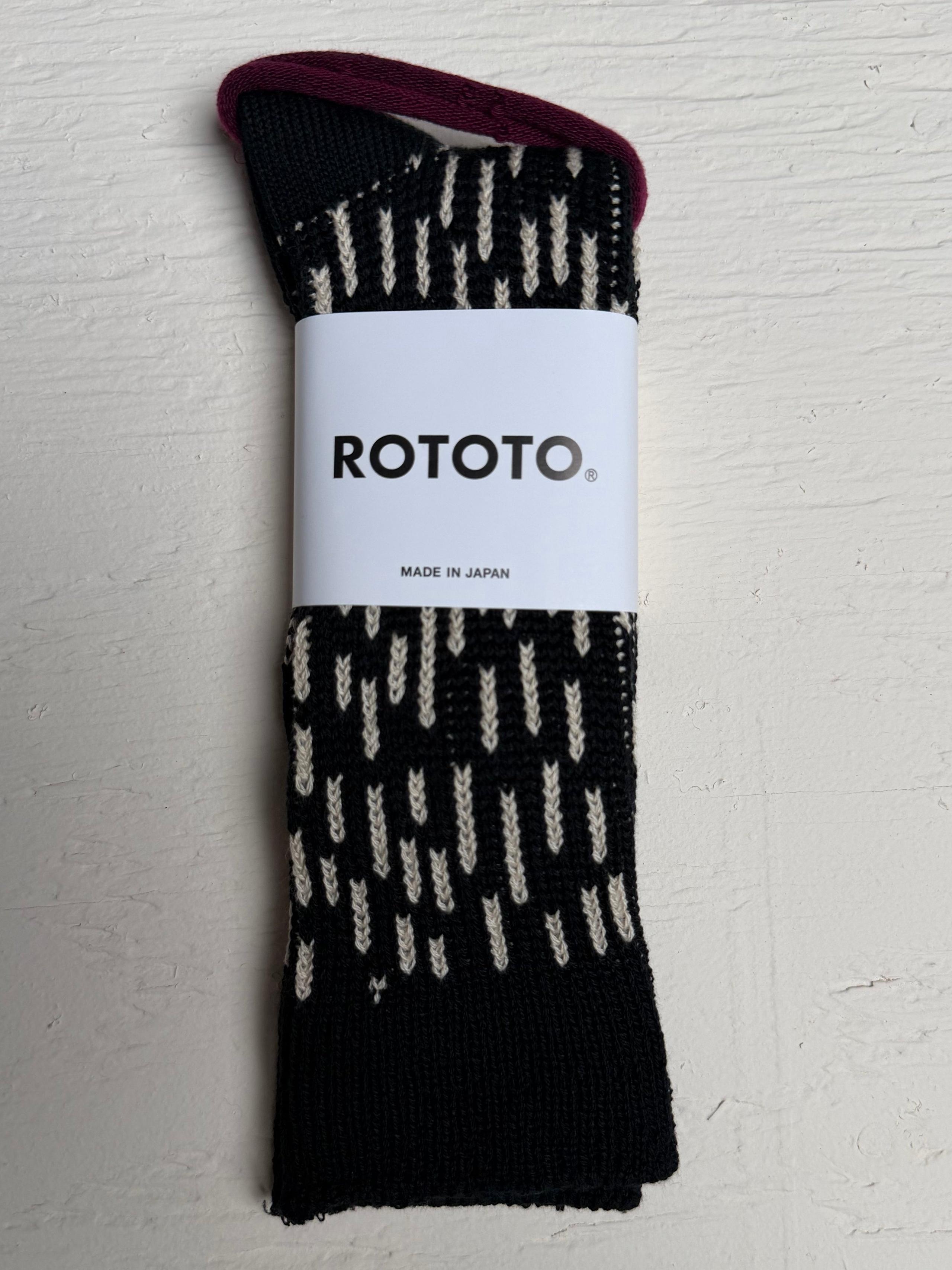 Rain Drop Crew Socks Steel Black/Ivory