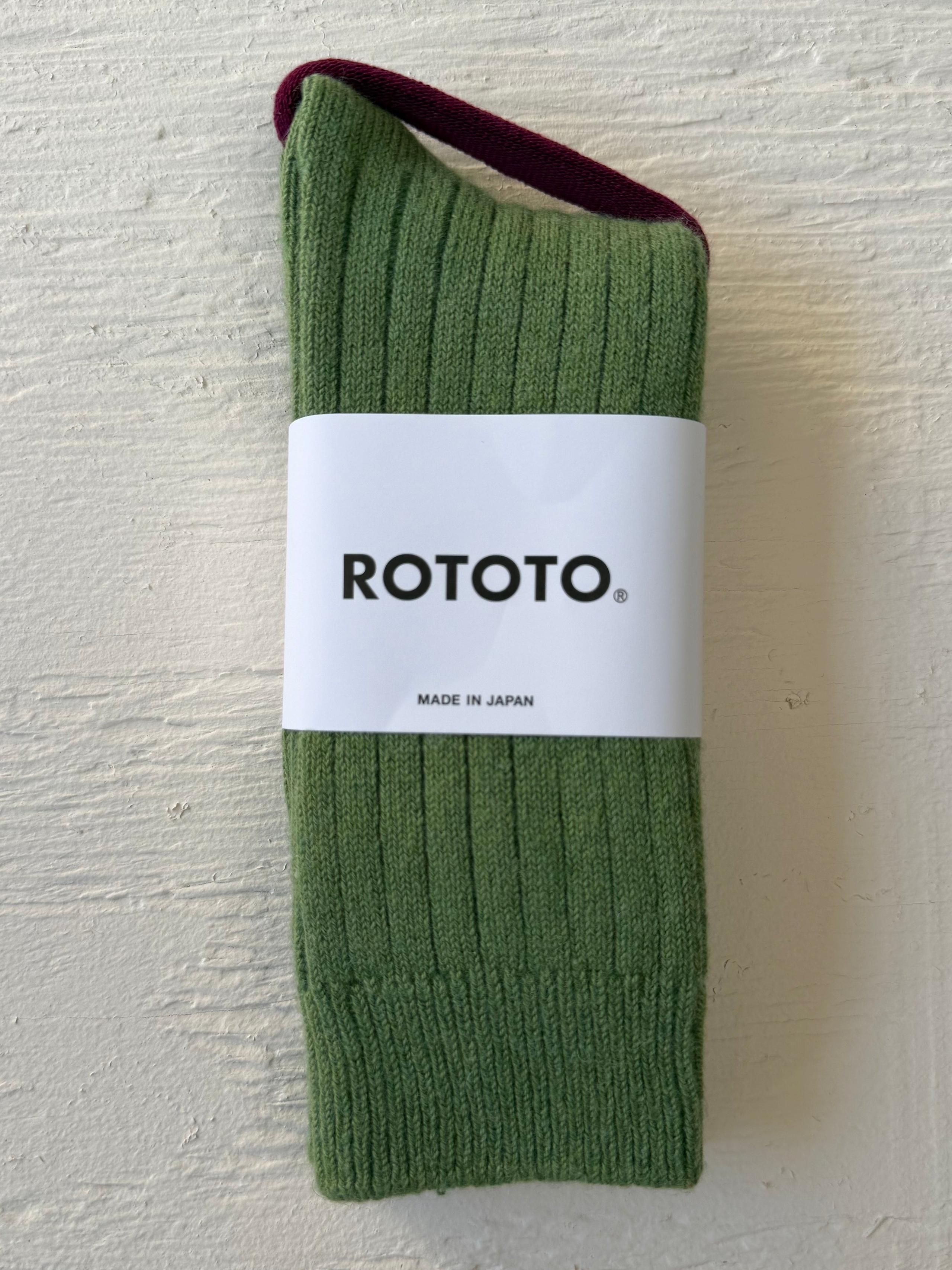 Cotton/Wool Ribbed Sock Light Green