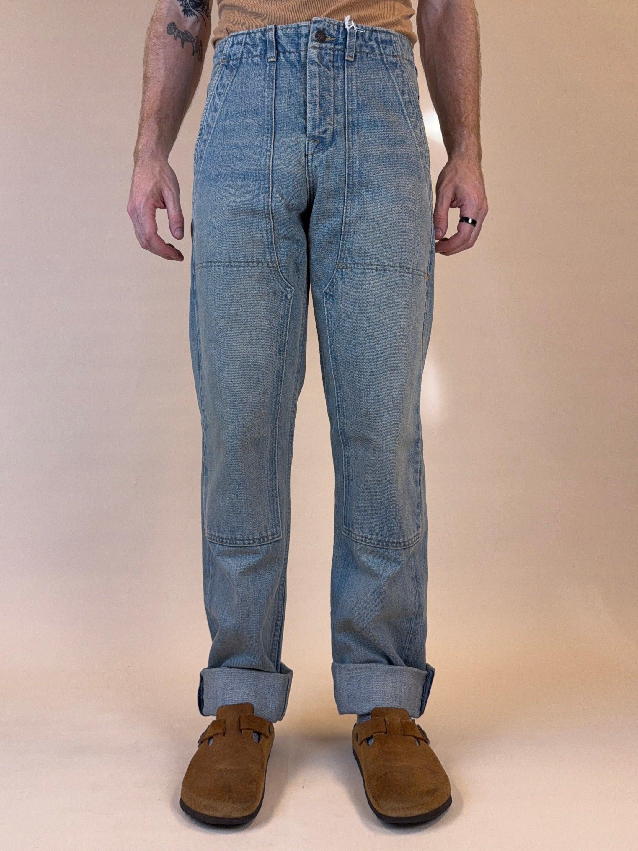 Hencye Natural Indigo Double Knee Work Pant