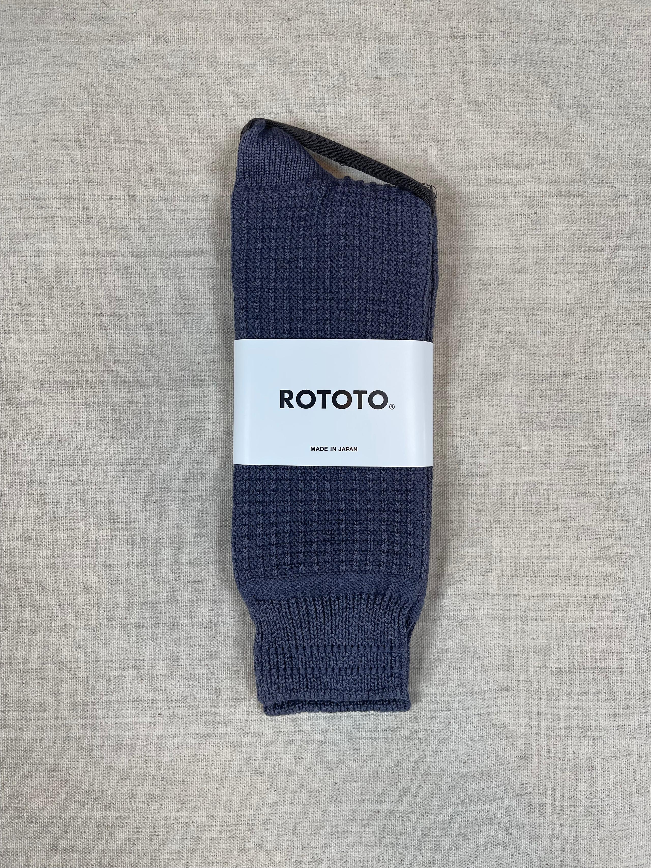 ROTOTO Cotton Waffle Sock Steel Blue
