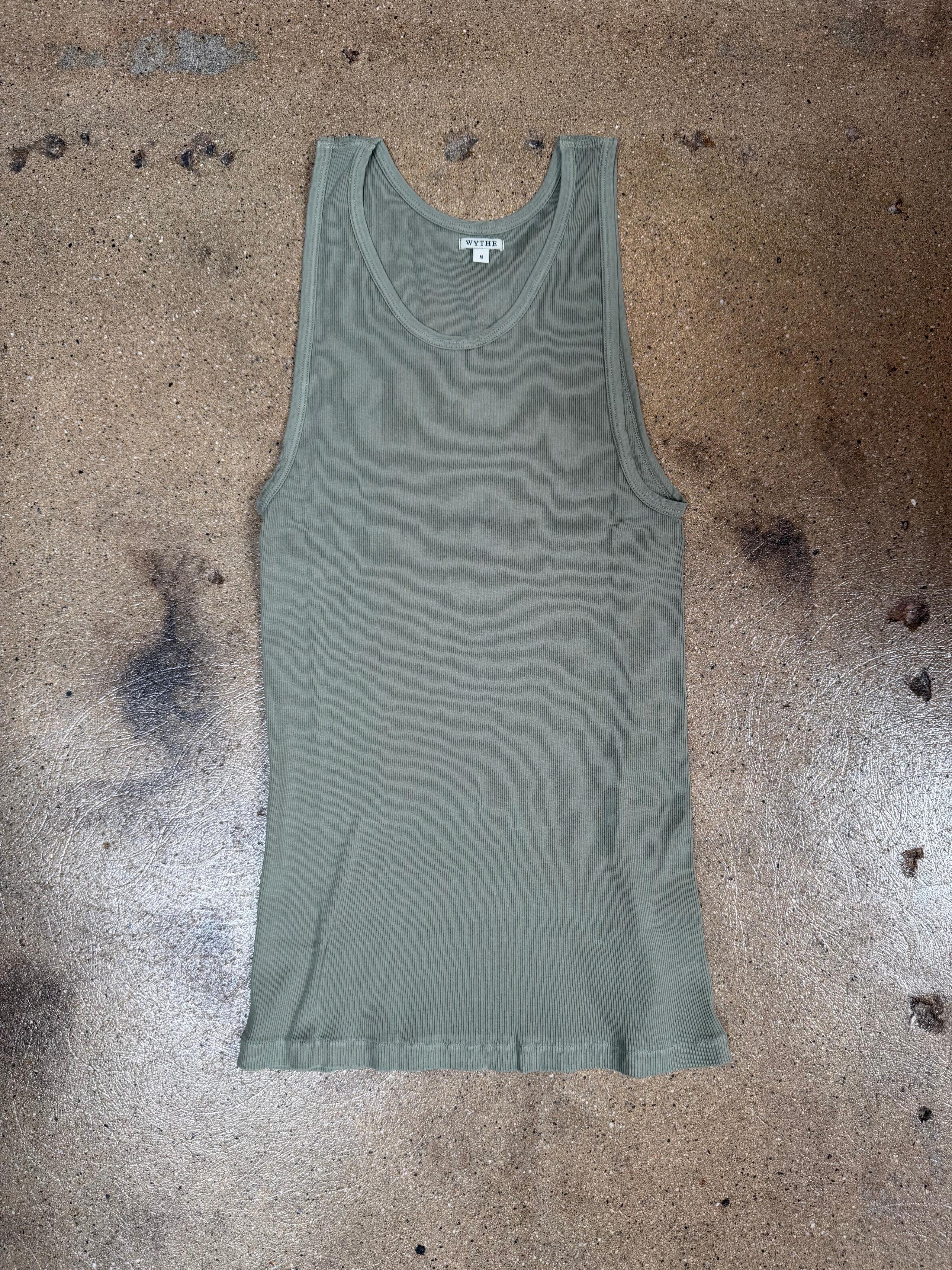 Tubular Ribknit Tank Top Faded Olive