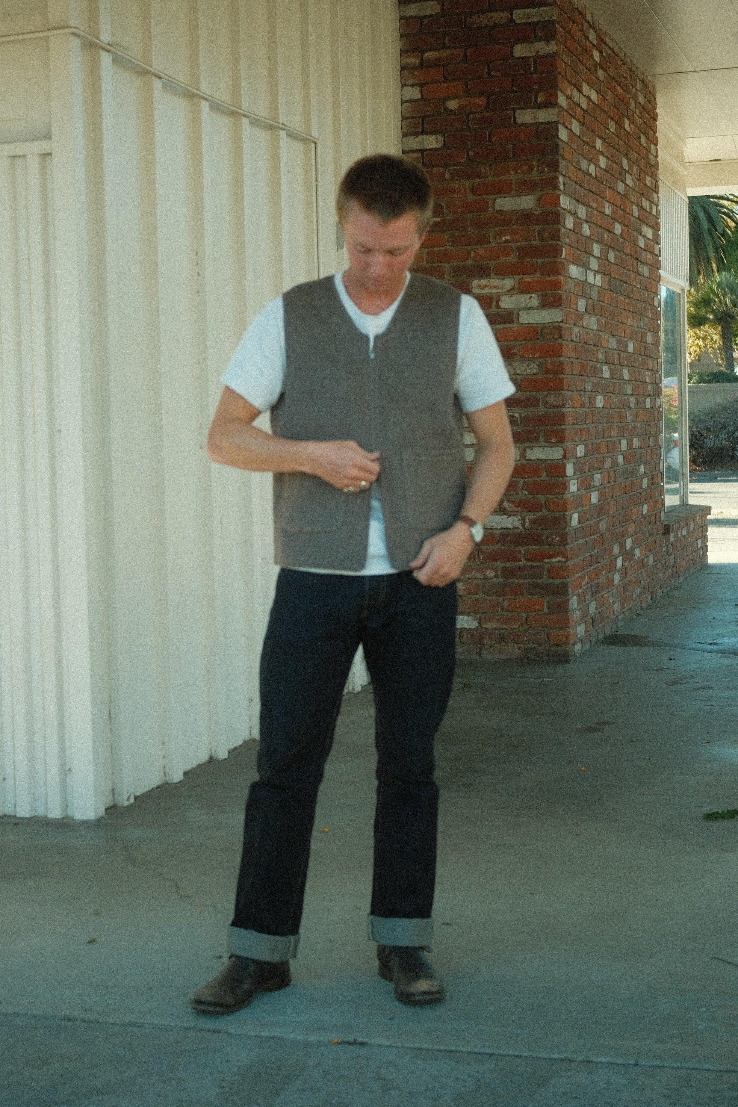 Zip Vest Tobacco Wool/Cashmere
