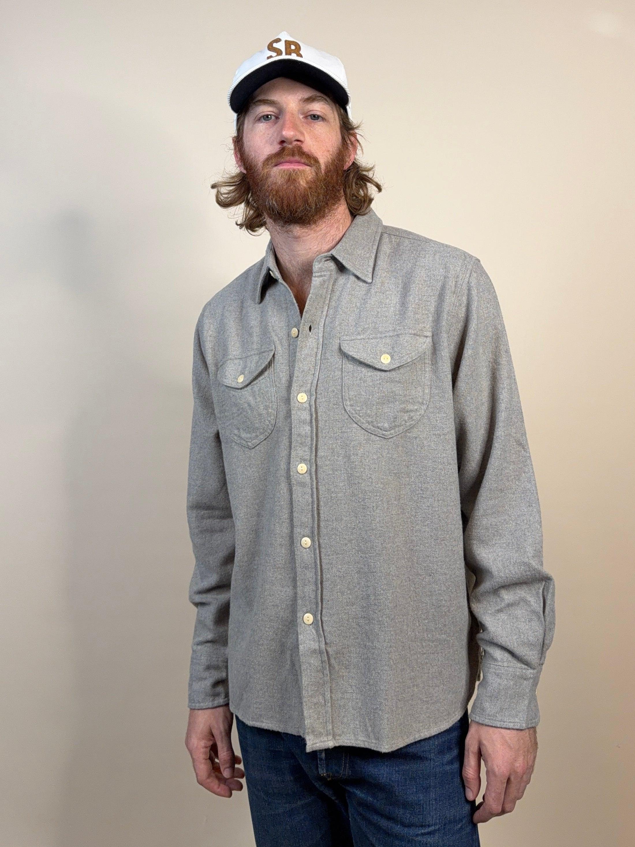 Washed Flannel Workshirt Dapple Grey