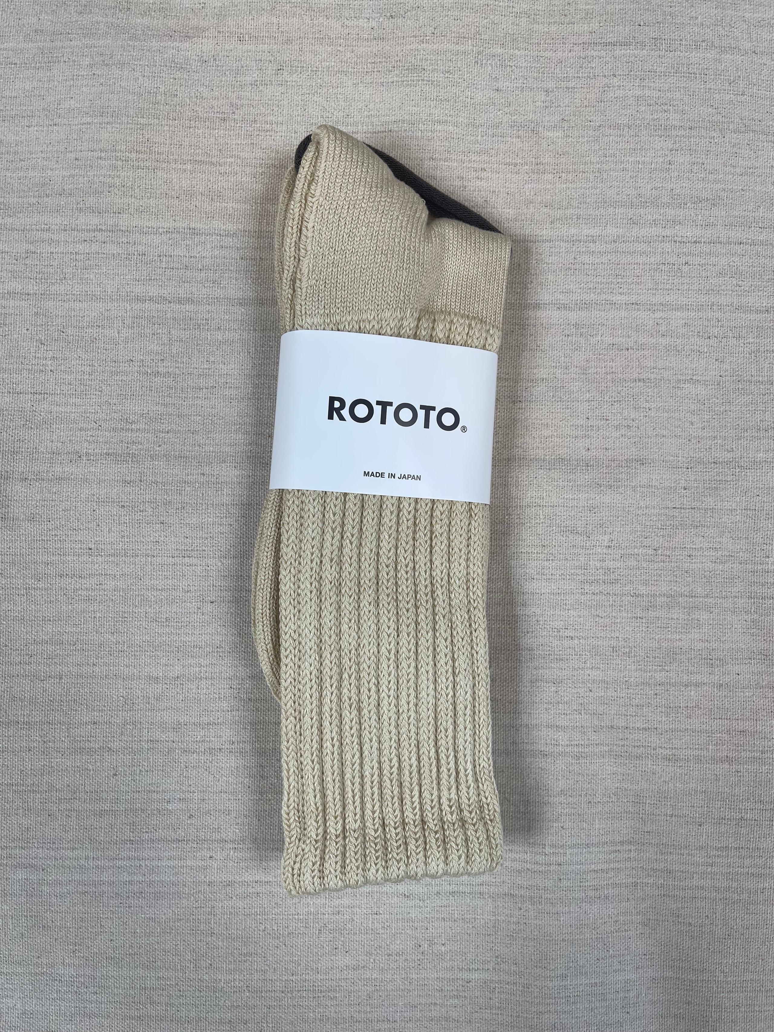 Loose Pile Crew Sock Raw Beige