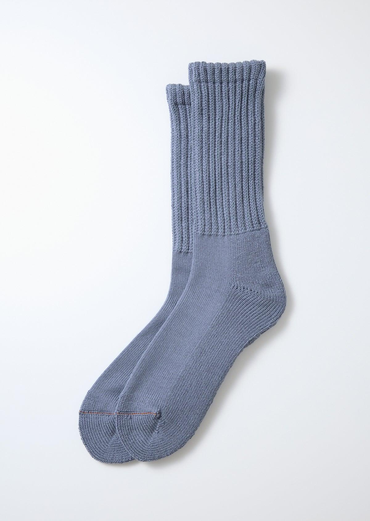 Loose Pile Crew Socks Smoky Blue