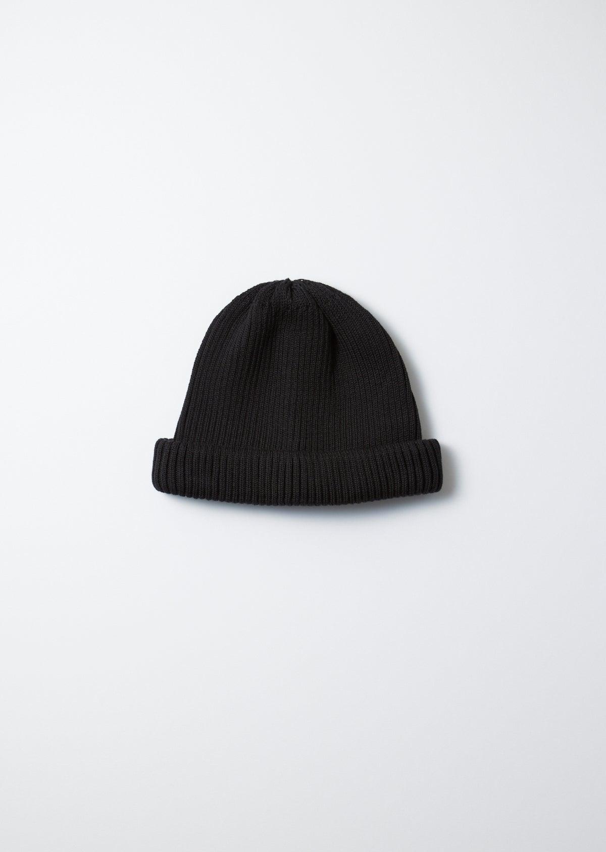 Cotton Roll Up Beanie Black