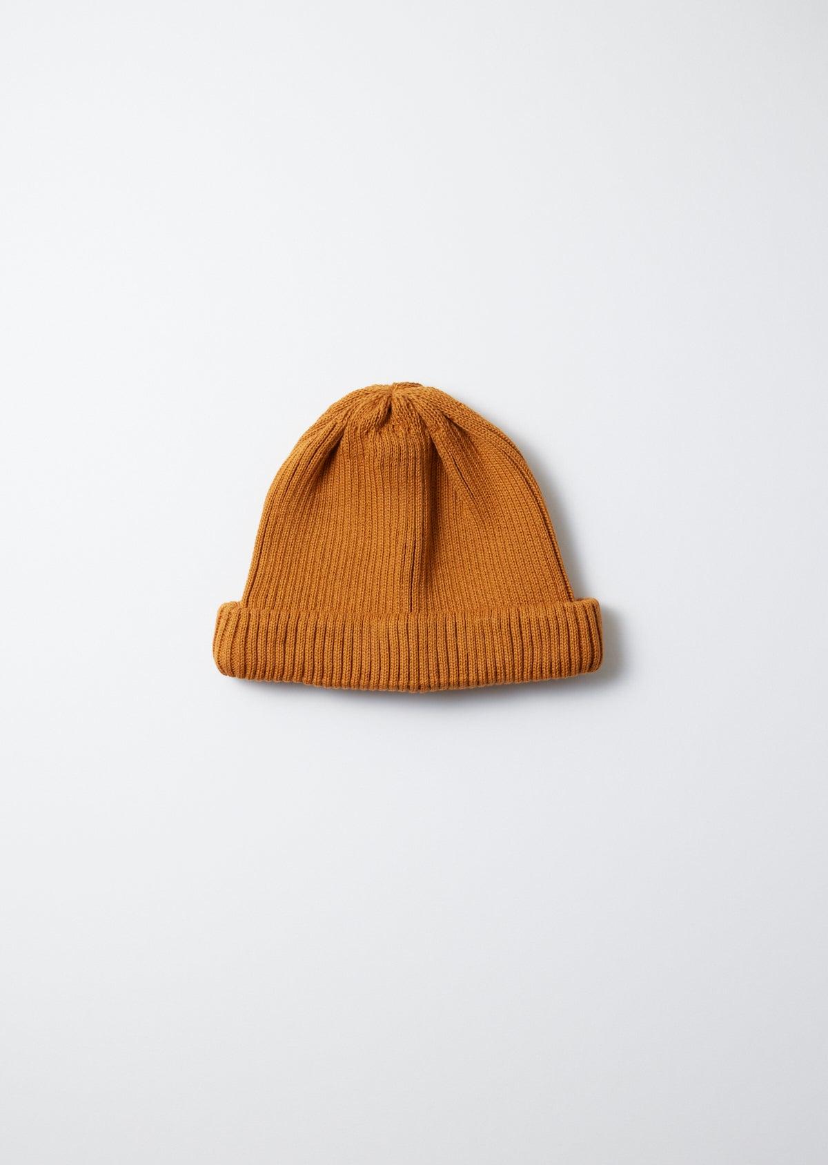 Cotton Roll Up Beanie Dark Yellow