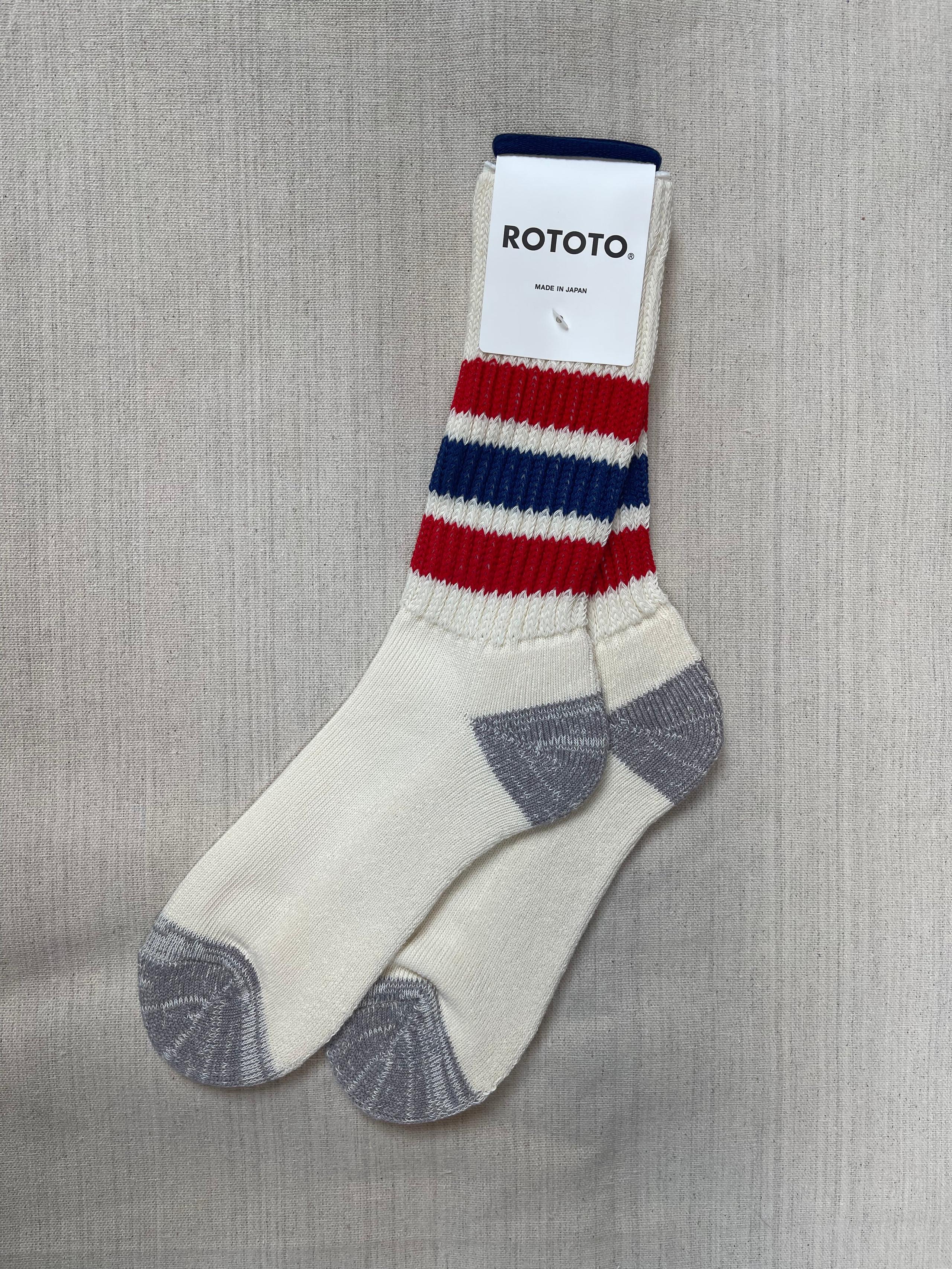 Coarse Ribbed Sock Chili Red/Blue