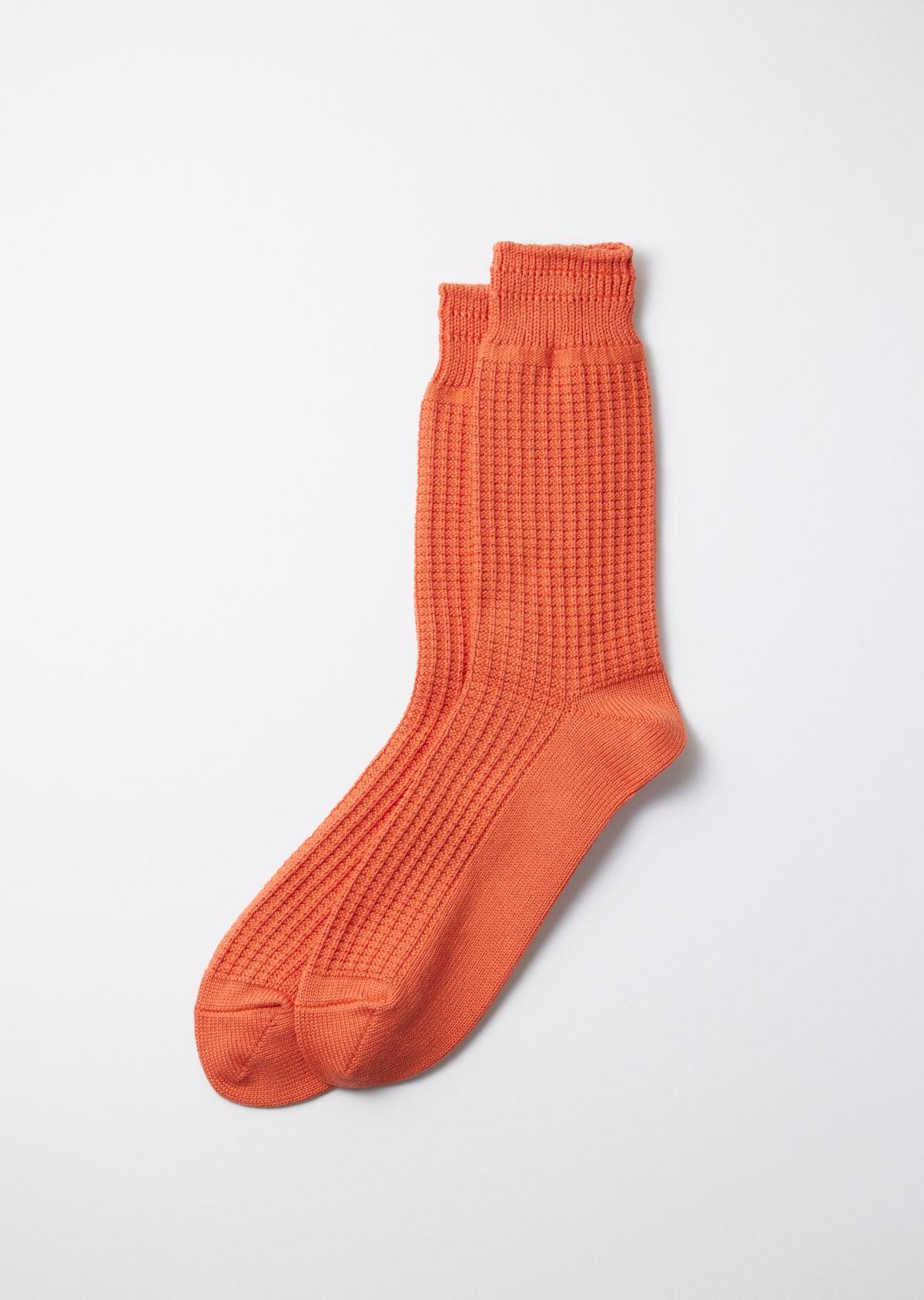 Cotton Waffle Sock Light Orange