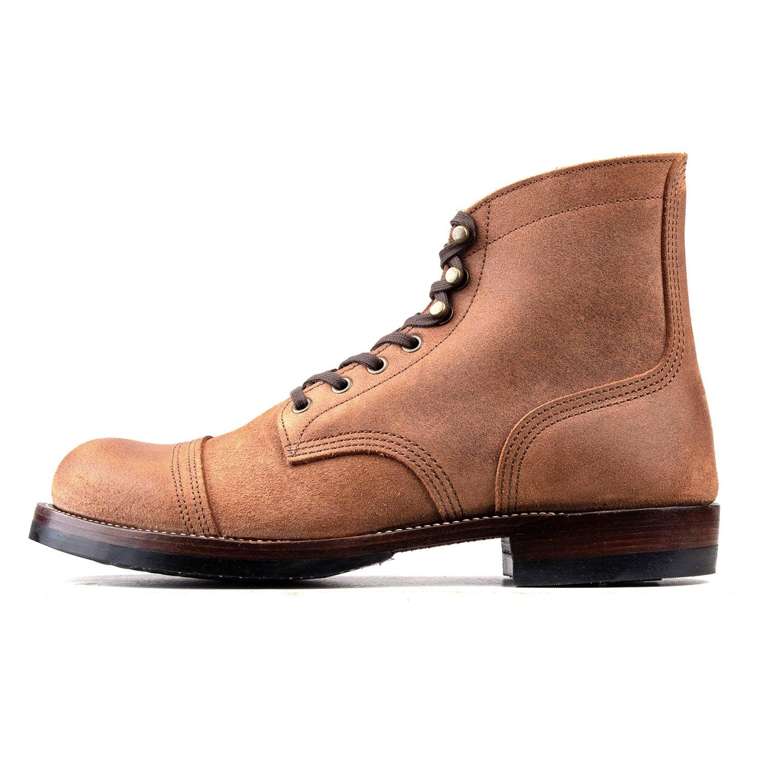 Munson CapToe Paratroop Boots P01 - luosjiet®boots MTO - Tan Latigo Grain Cowhide Reverse