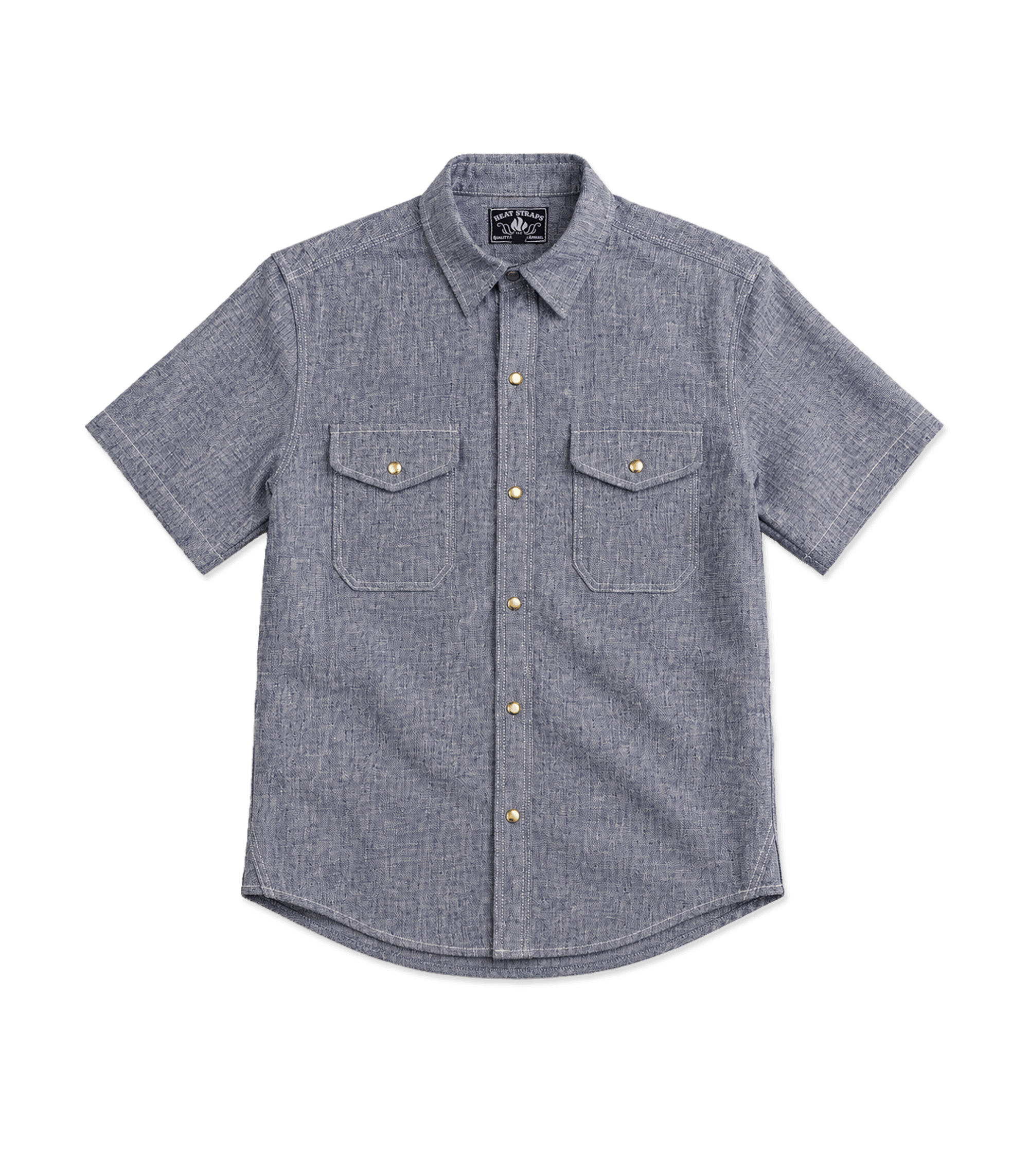 The Short Sleeve Work Shirt - Navy Linen