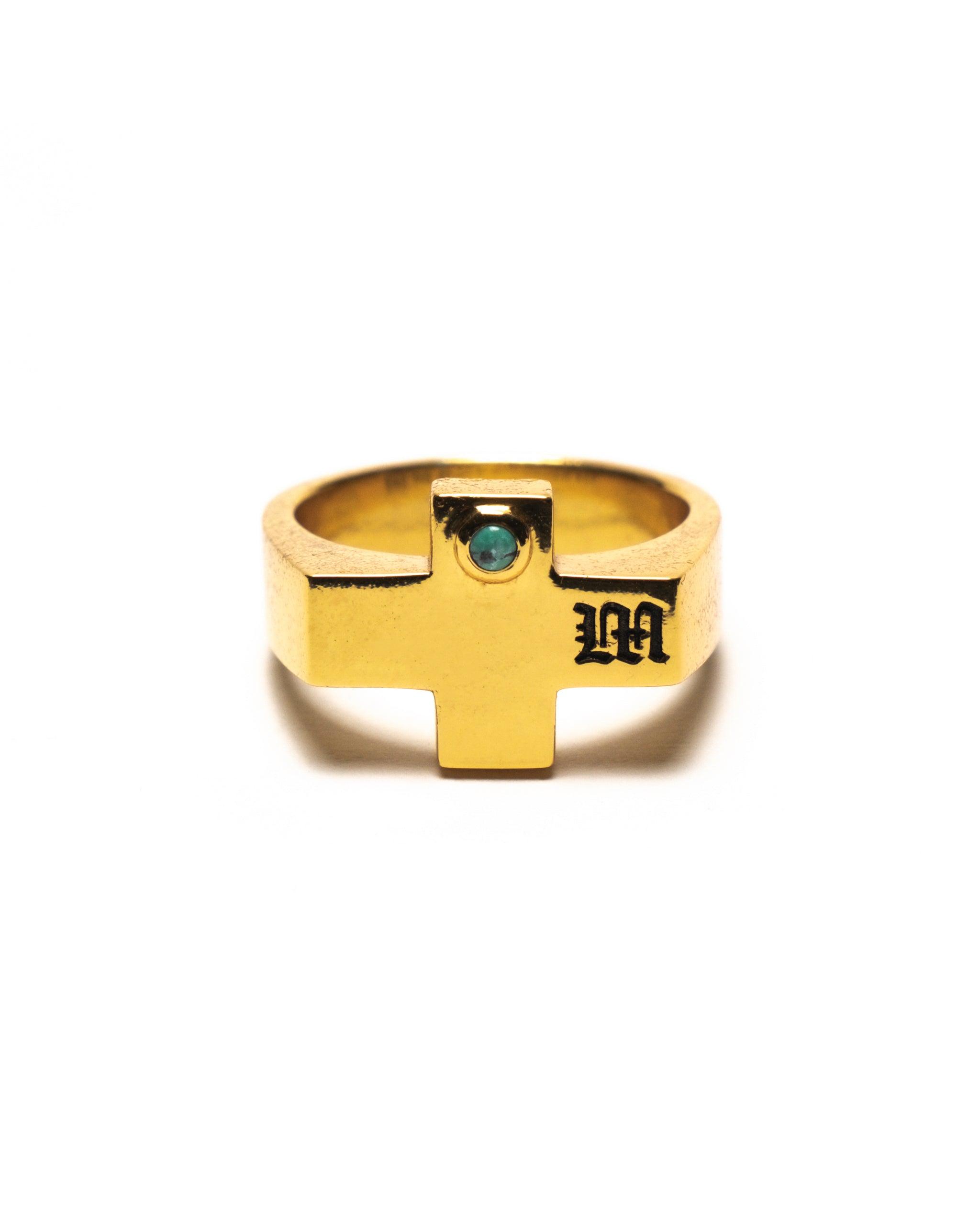 Cross Signet (14K Gold/Turquoise)