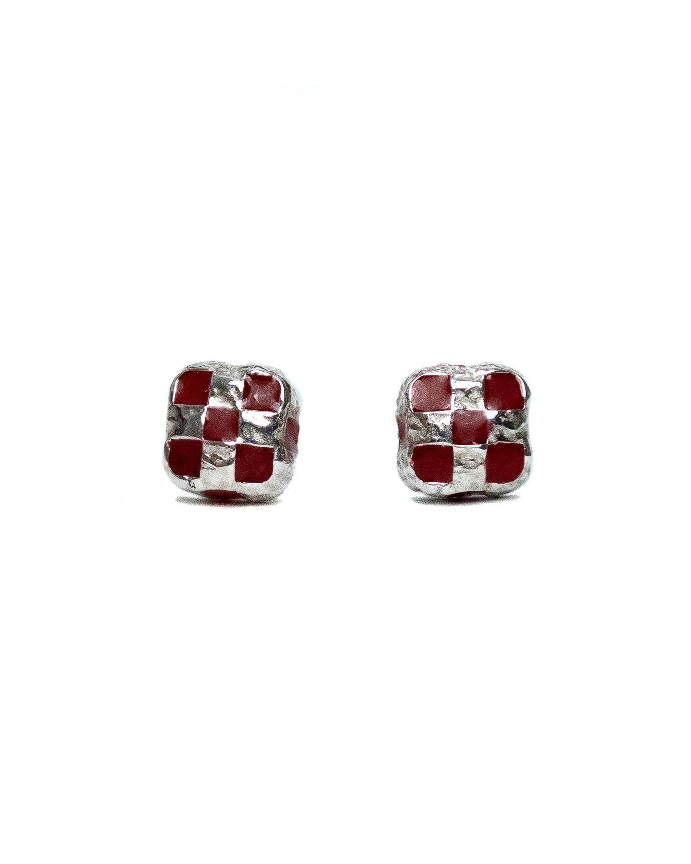 Davie Earrings (Silver 925/Red Resin)