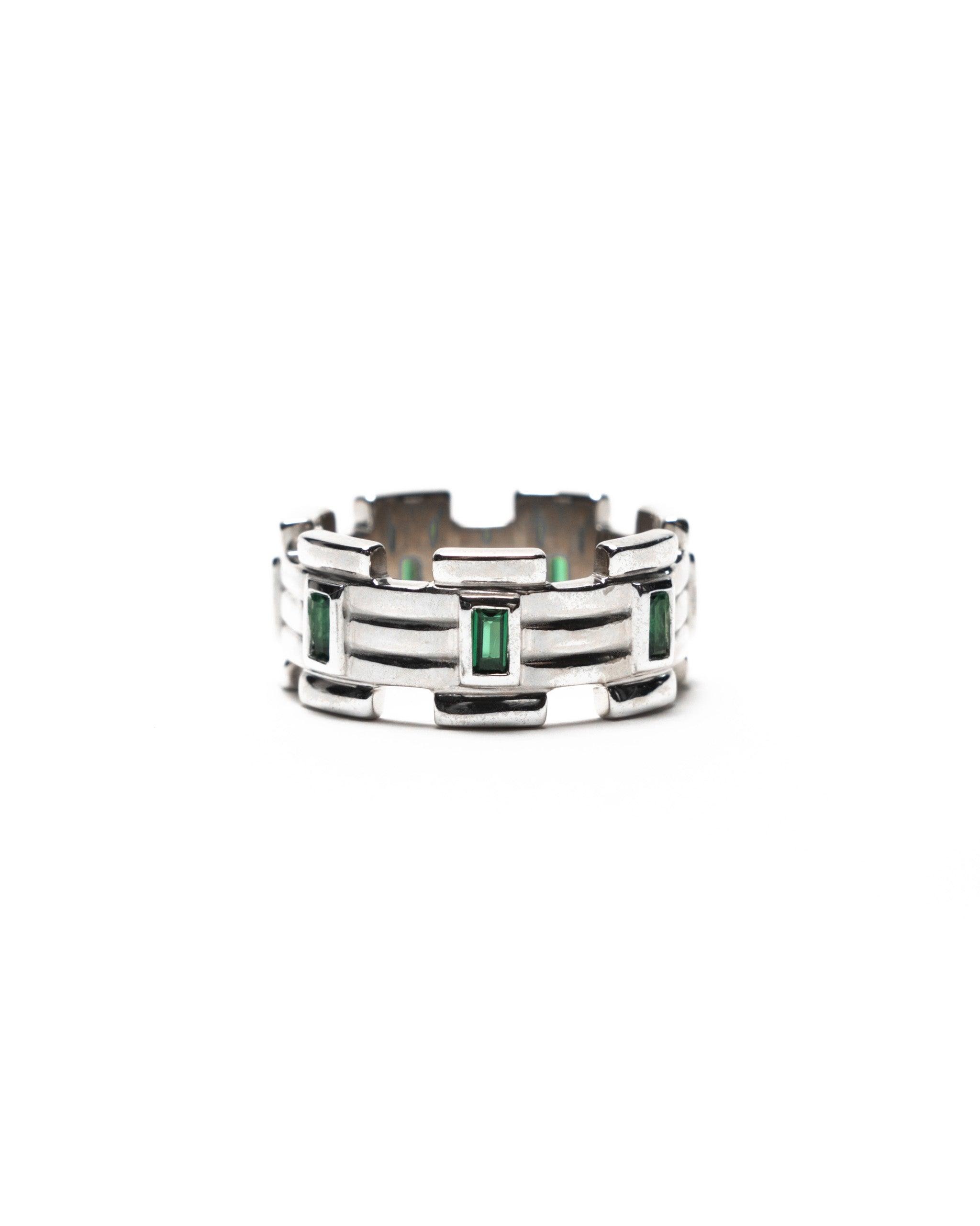 Lui Link Stone Ring (Silver 925/Emerald)
