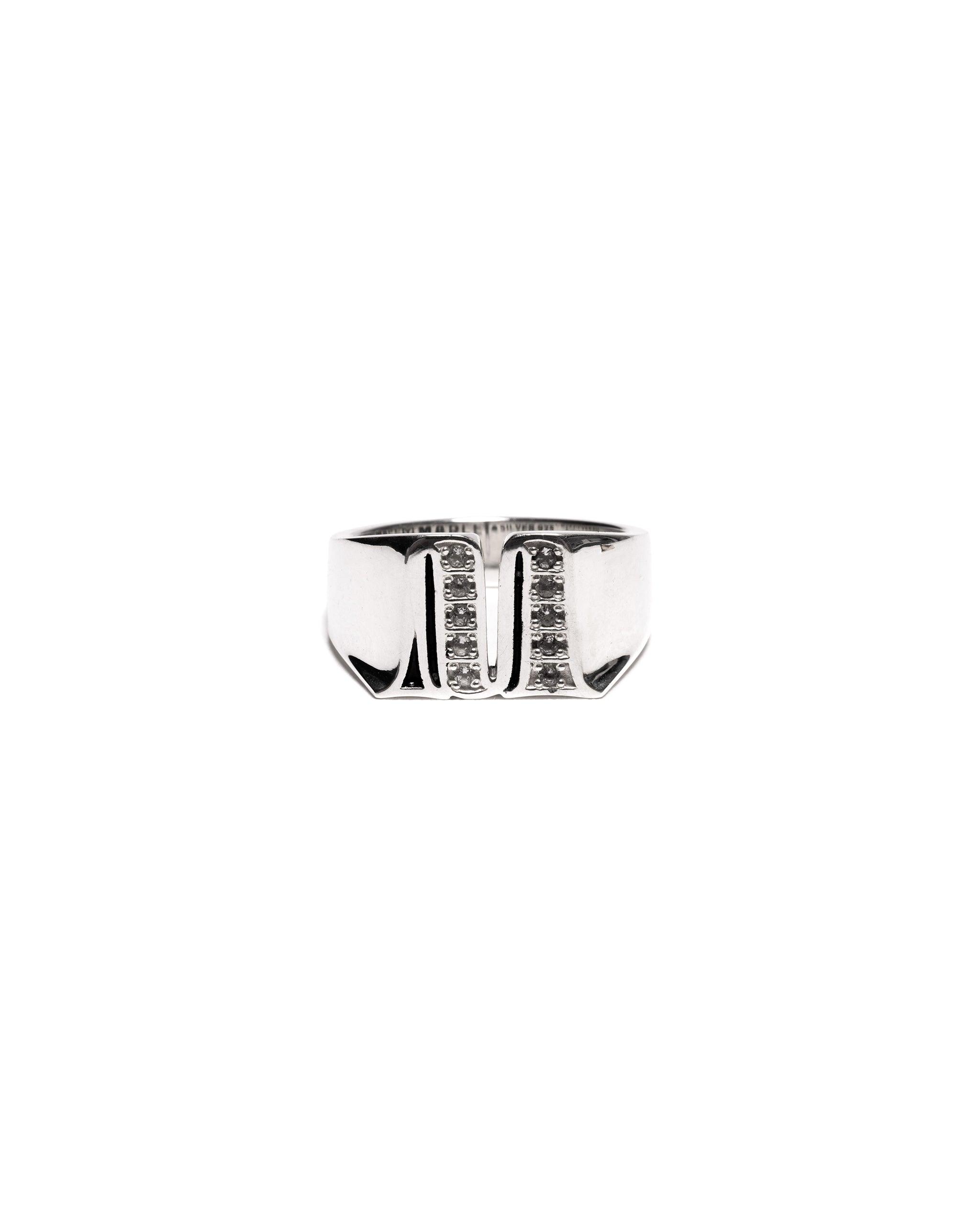 M Signet Ring (Silver 925/Topaz)