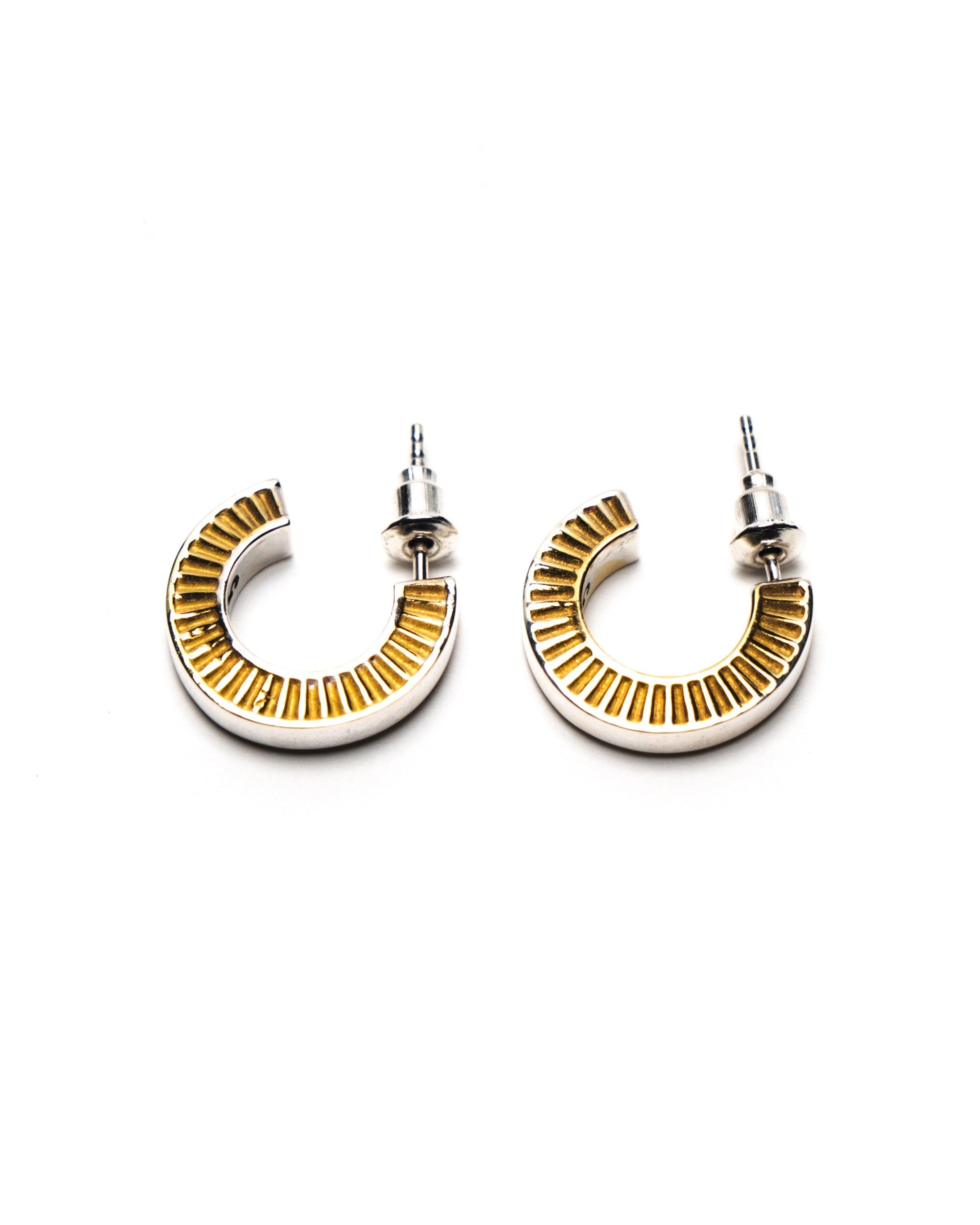 Two Tone Earrings (Silver 925/14K Gold)