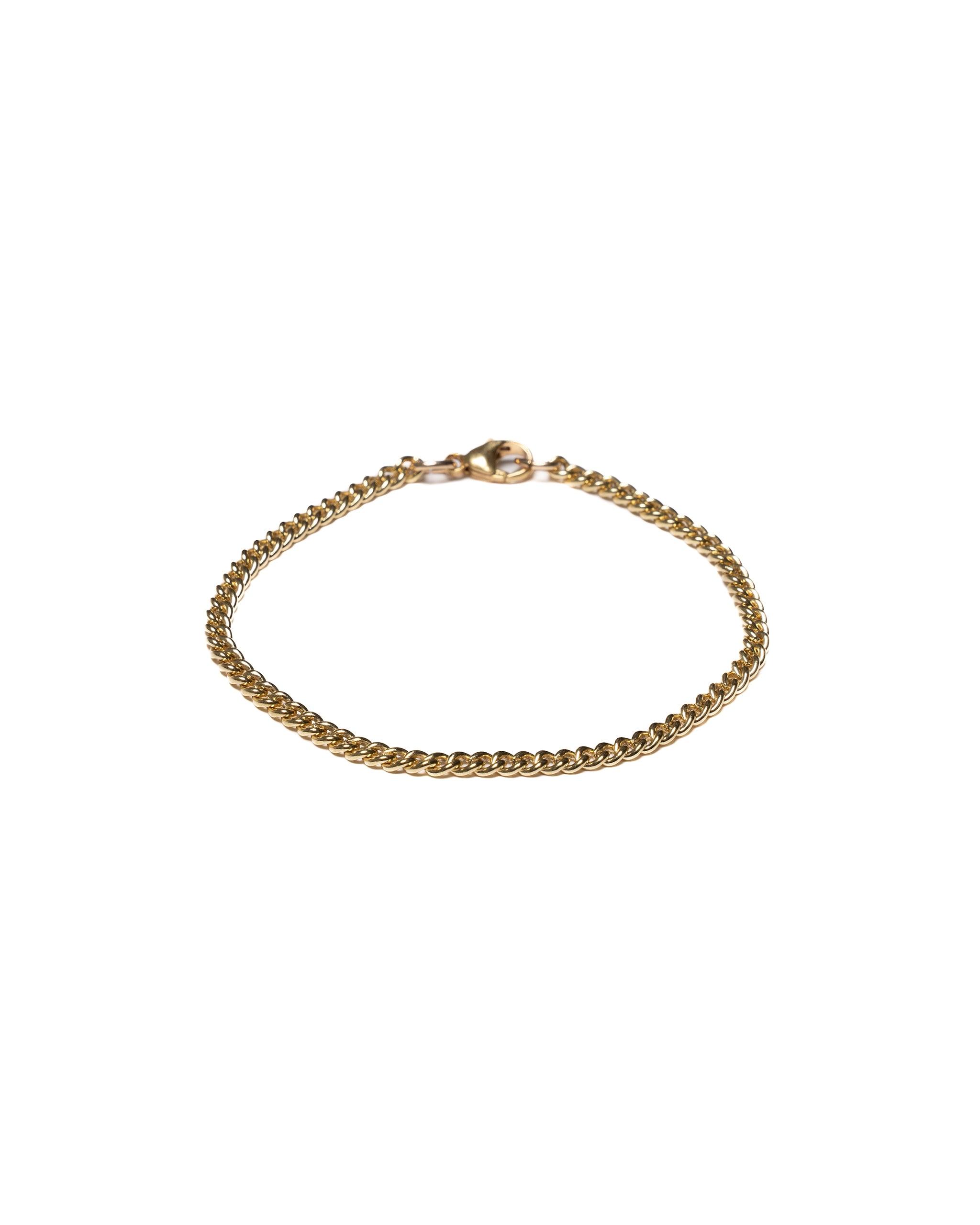 Curb Chain 4mm Bracelet (14K Gold)