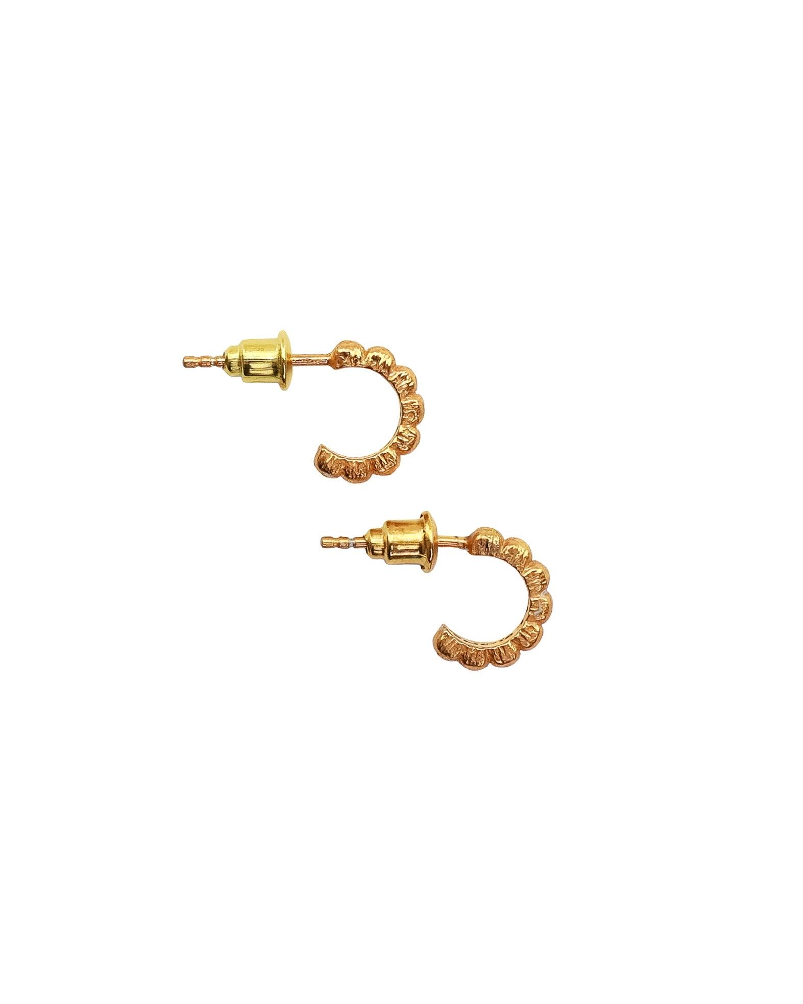 Mini Cookie Hoops (14K Gold)
