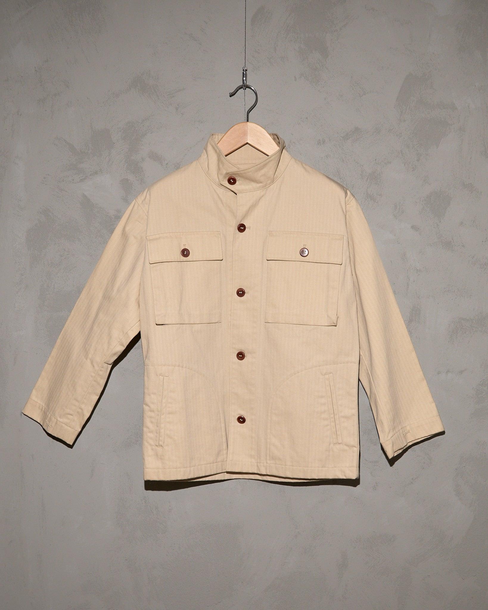 The Workers Club Archive Cream Waxed Cotton Deck Jacket