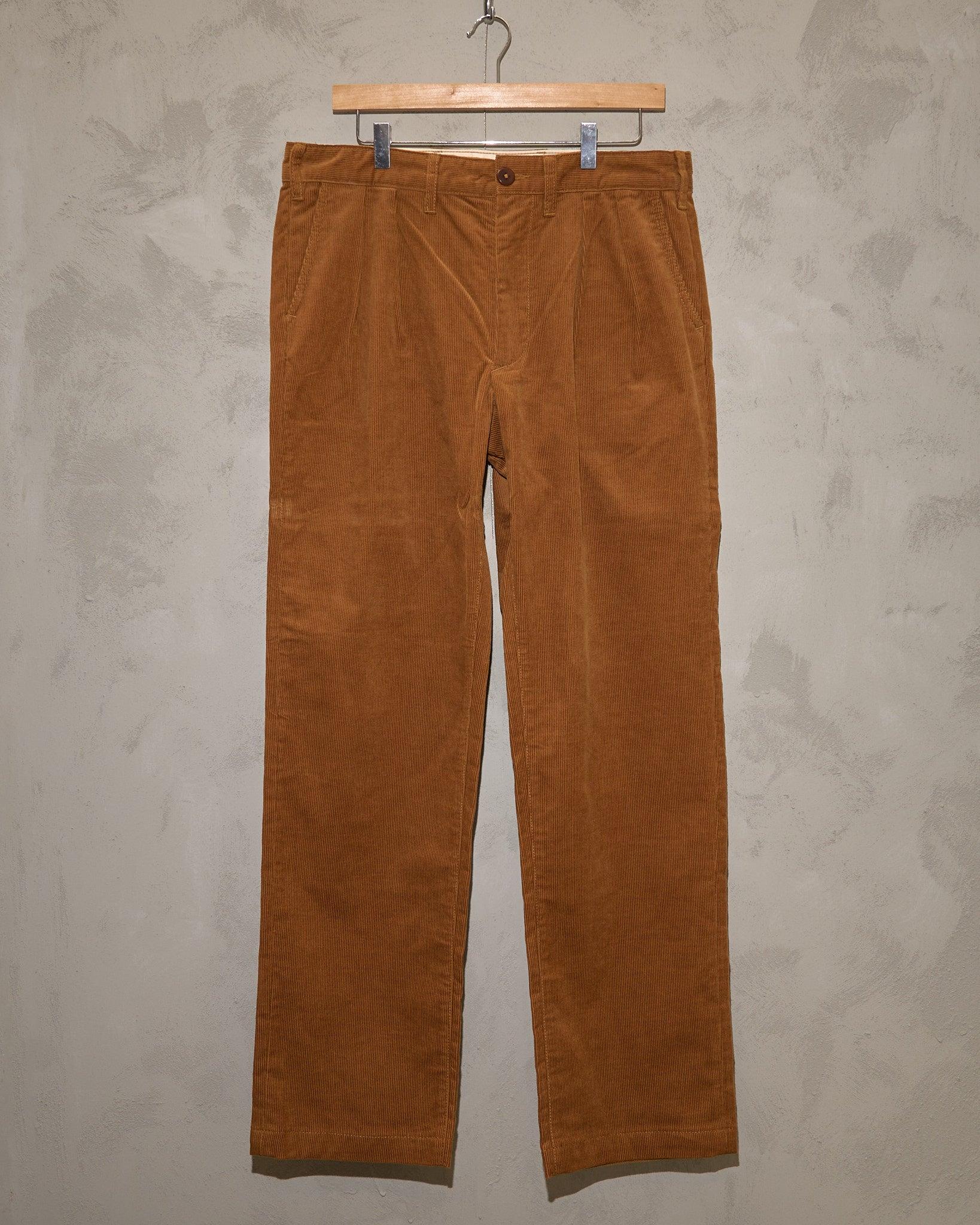 Archive Rust Hythe Pleated Cord Trousers