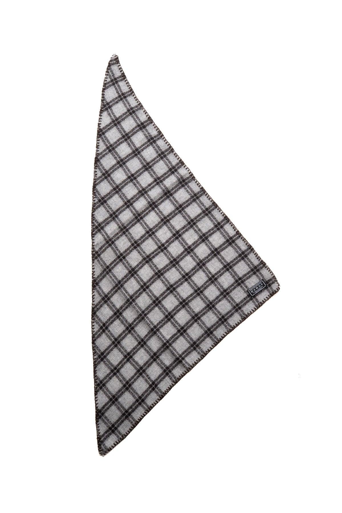 Triangle Scarf - Ash Brown Check