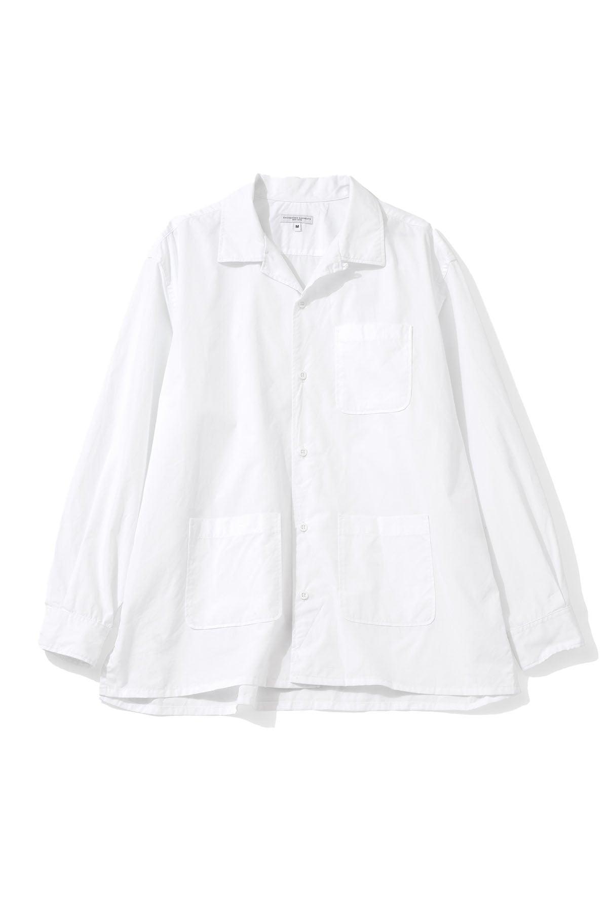 Classic Over Shirt for Nepenthes NY and Blue in Green - White Broadcloth