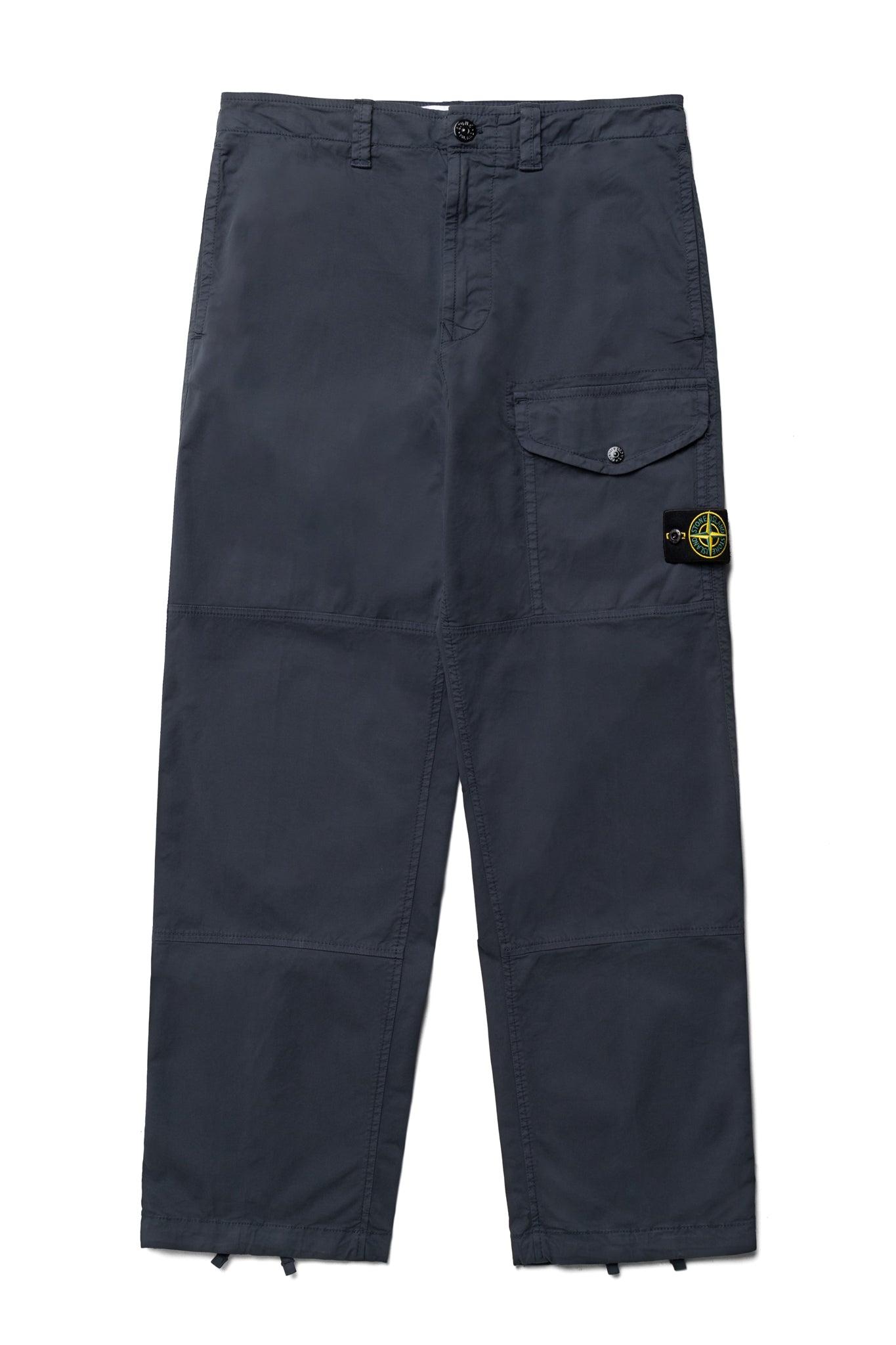 Cargo Pants In Stretch Organic Cotton Twill - Blue Navy