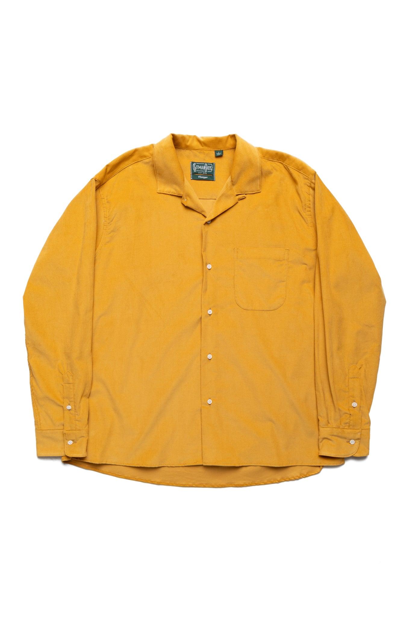 16-Wale Japanese Corduroy L/S Camp Shirt With 1 Pocket - Gold