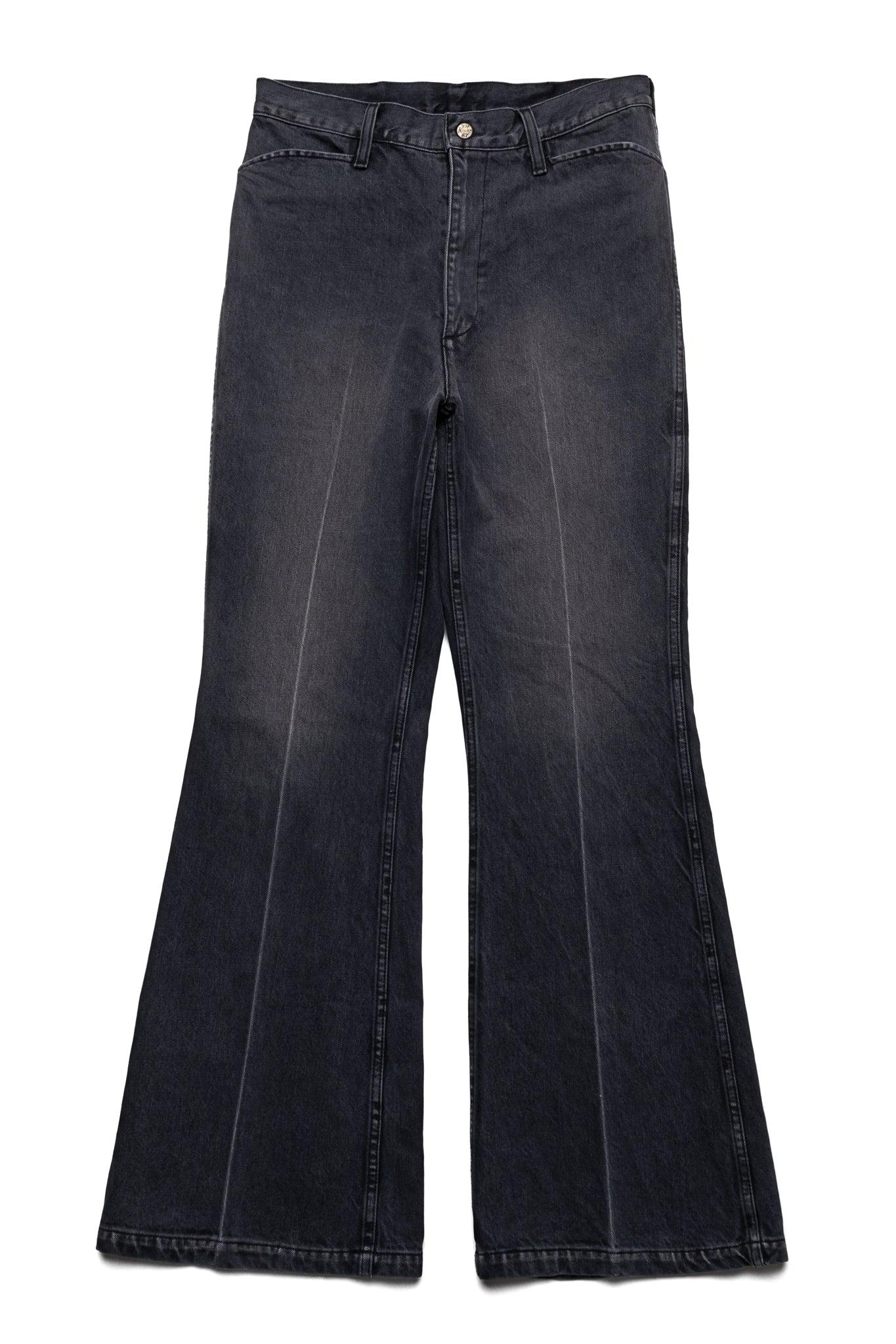 14oz BLKxBLK Denim 5P FRISKO Flare (Center Pleat)