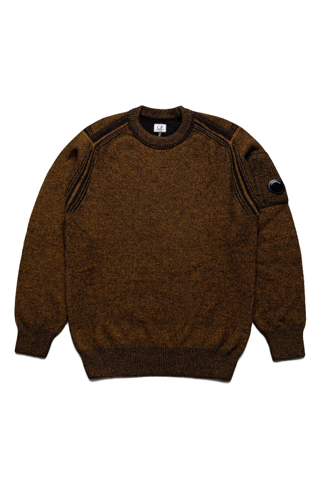 Knitwear Crew Neck In Fleece Knit With Lens  - Buck Thorn Brown