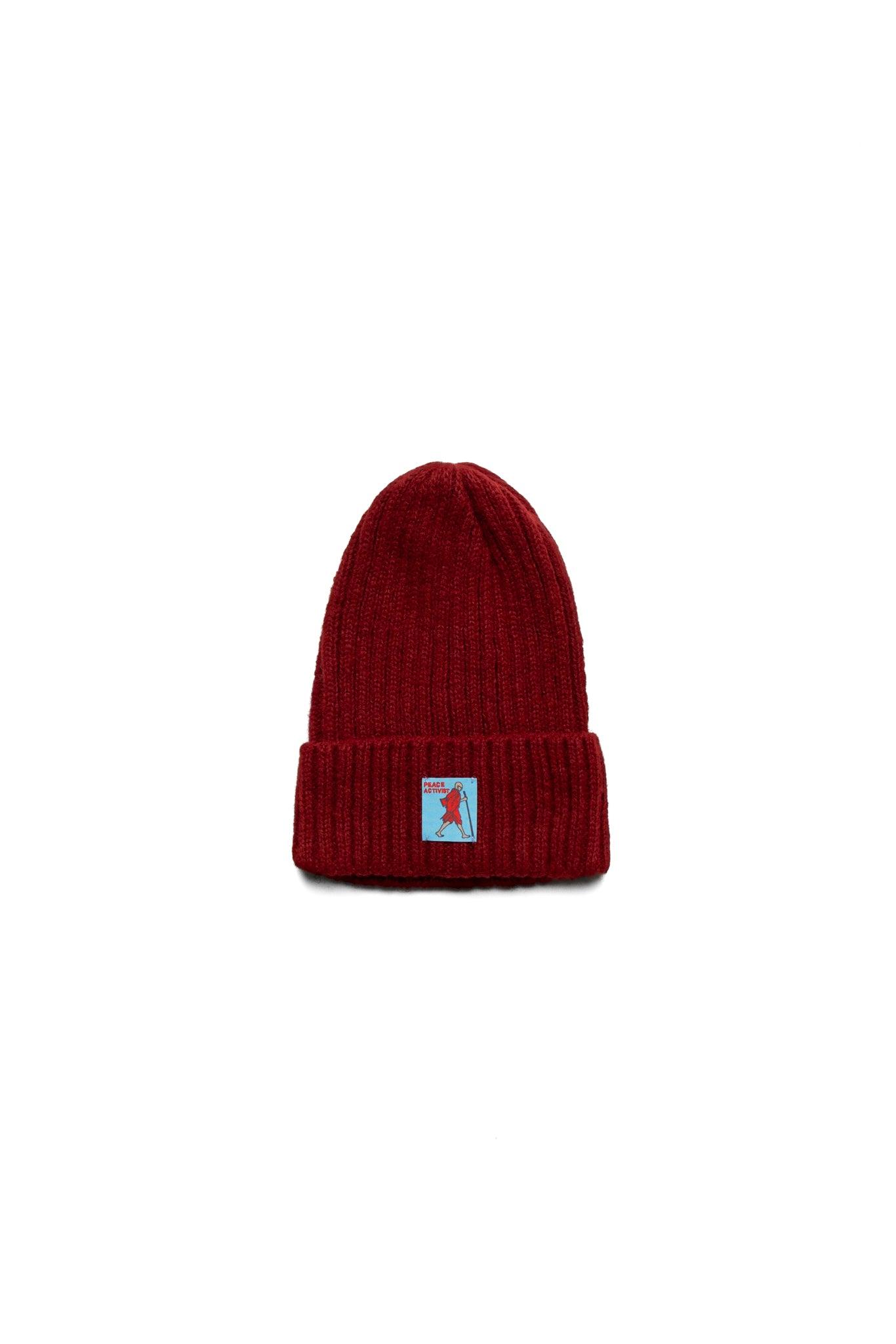 5G Wool Knit Cap - Burgundy