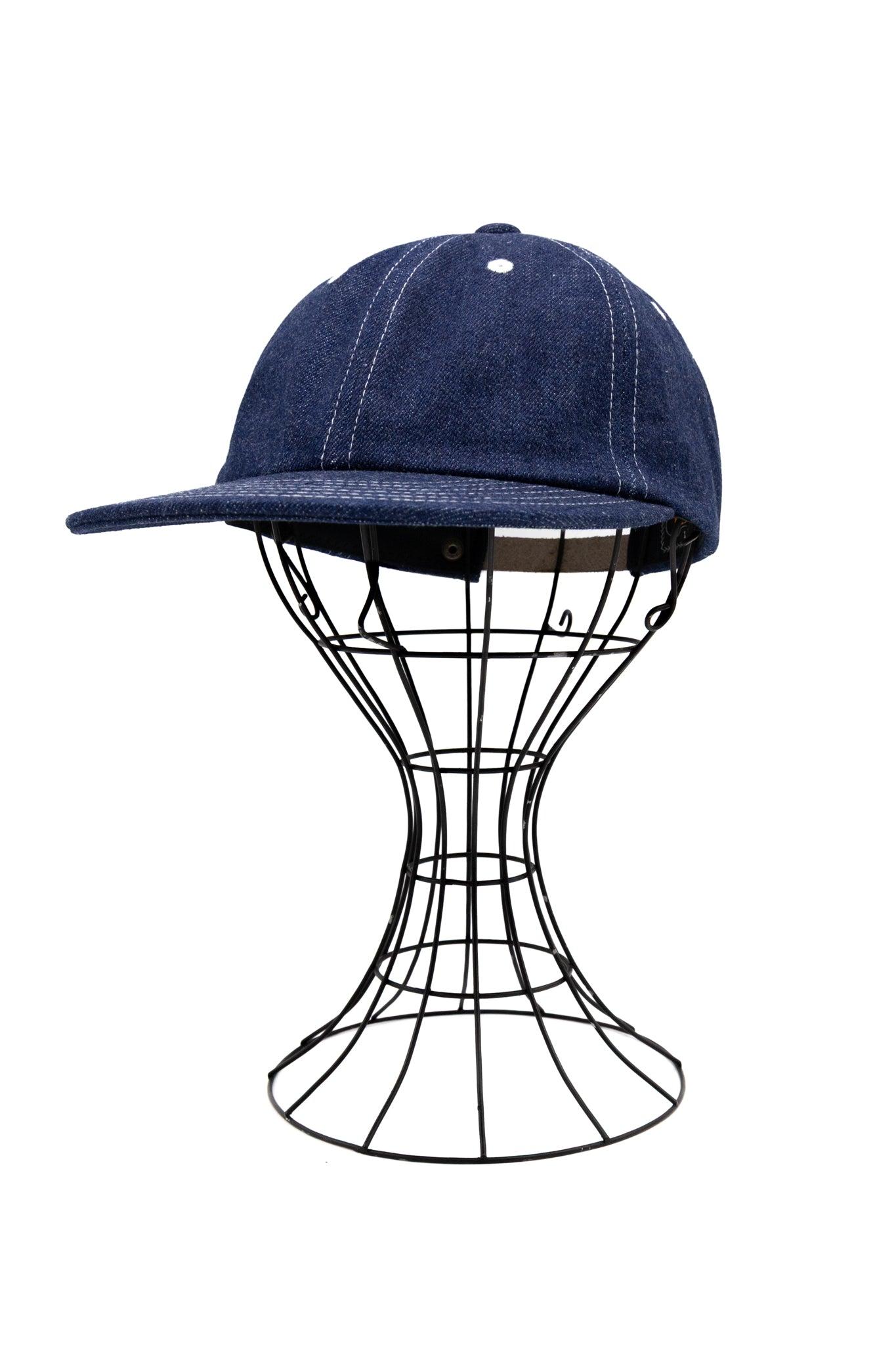6 Panel Herringbone Cap - Indigo